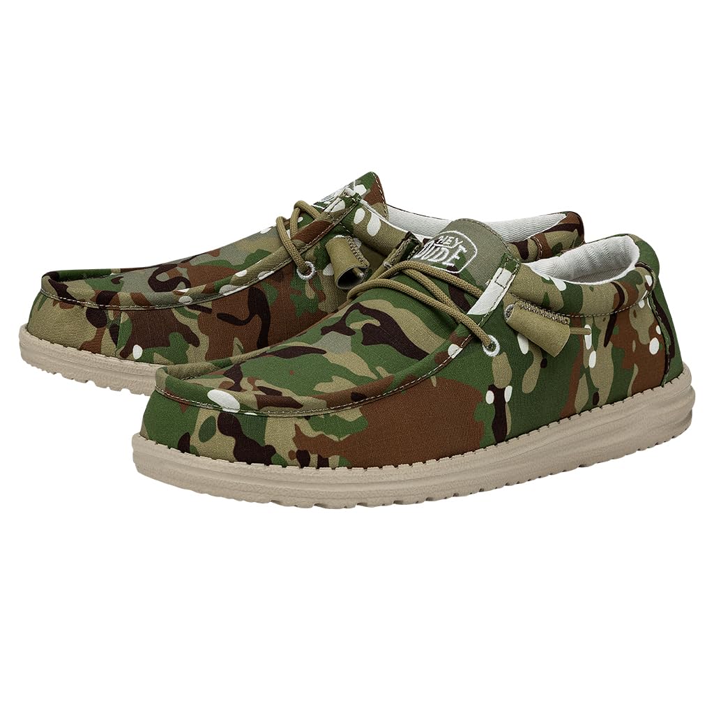 Hey Dude Men's Wally Camo | Men's Loafers | Men's Slip On Shoes | Comfortable & Light-Weight