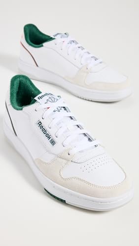 Reebok Unisex Phase Court Sneaker, White/White/Dark Green, 6 Women/4.5 Men