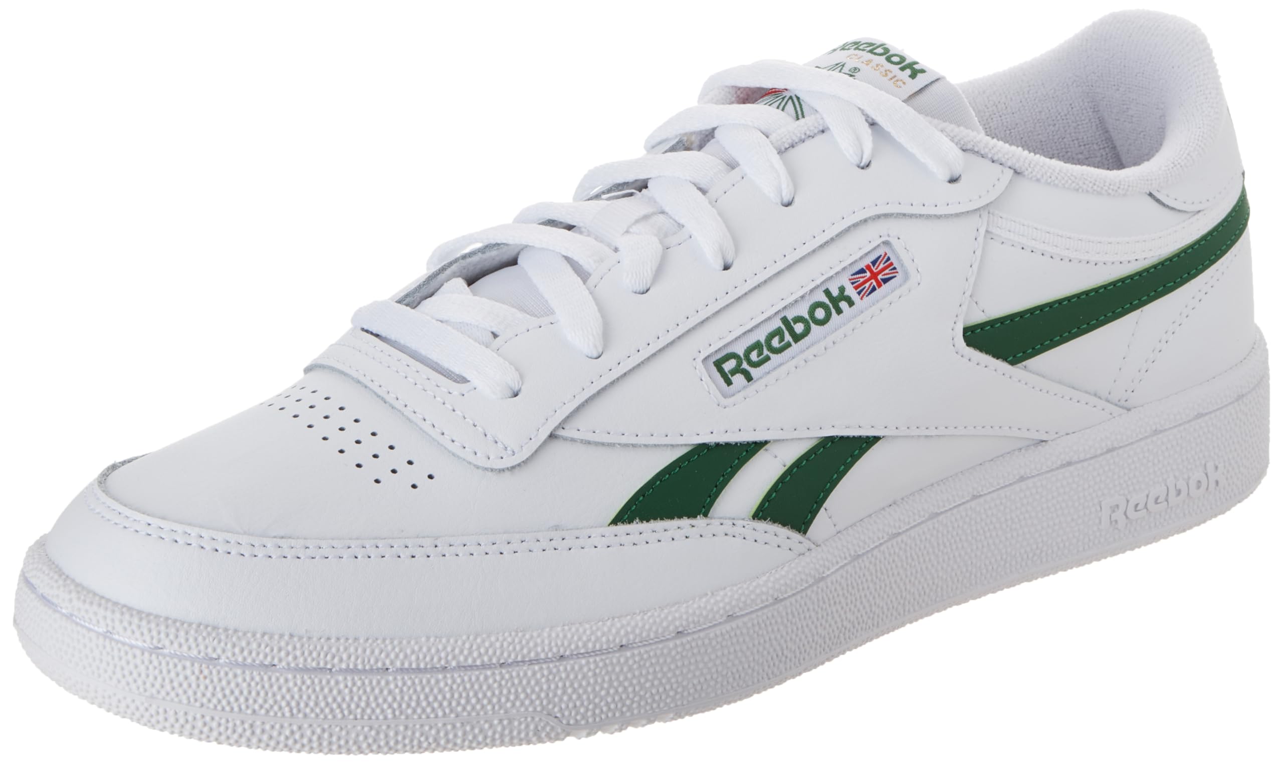 Reebok Unisex Club C Revenge Sneaker, Footwear White/Glen Green/Footwear White, Men 8.5/Women 10