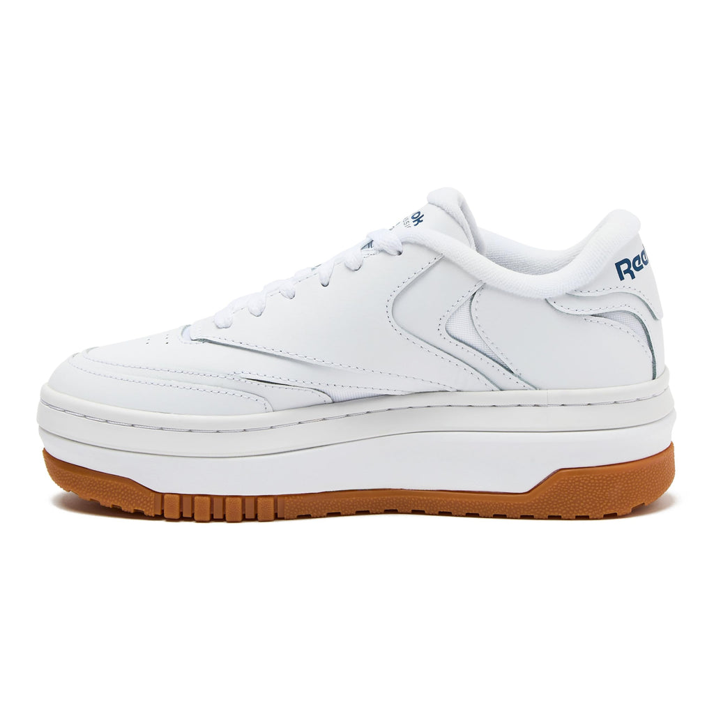 Reebok Club C Extra Platform Sneakers for Women, White Casual Tennis Women's Fashion Sneakers, Womens Shoes Size 5 to 11, FTWR White/FTWR White/Vector Blue, 9.5 Medium