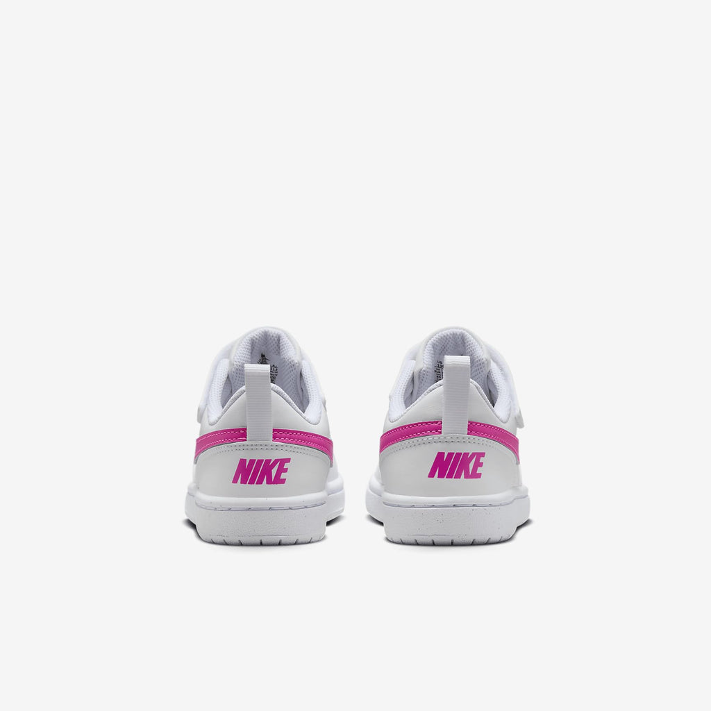 Nike Court Borough Low Recraft Little Kids' Shoes (DV5457-113, White/Laser Fuchsia) Size 3
