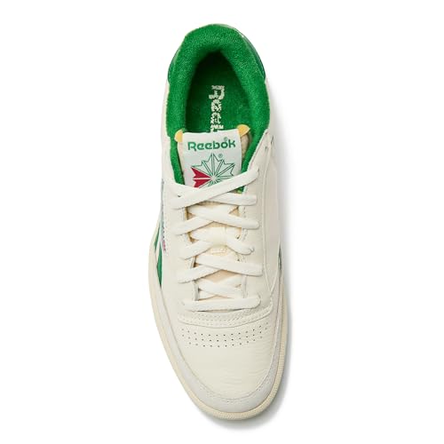 Reebok Club C Revenge Vintage Sneakers for Men - Casual Tennis Mens Shoes, Chalk/White/Glen Green, 13