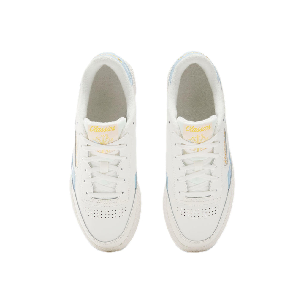Reebok Women's Club C Revenge Sneaker, Chalk/Chalk/Soft Blue, Size 11