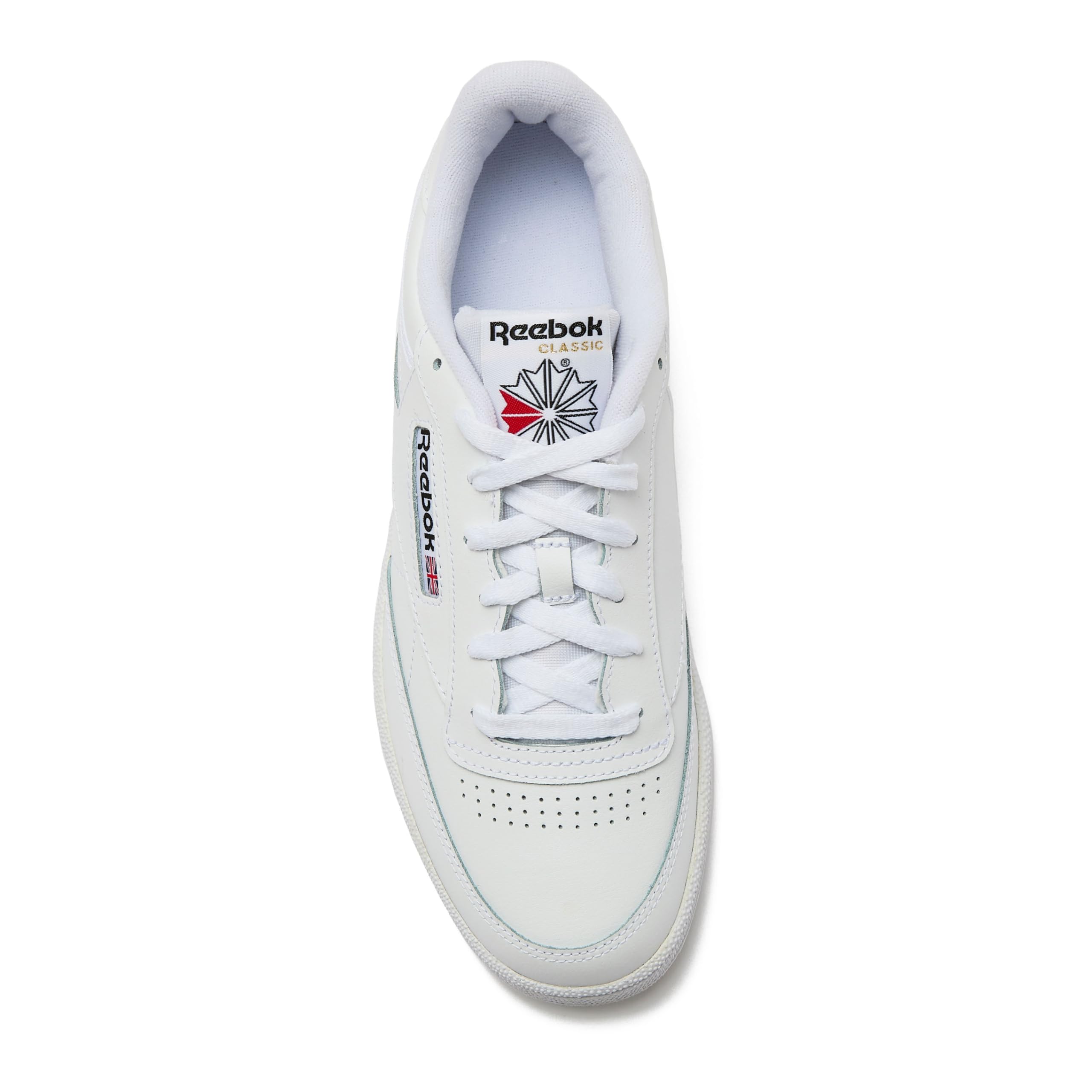 Reebok Club C 85 Mens Tennis Shoes, Casual Fashion White Sneakers for Men, Footwear White/Footwear White/Core Black, 7