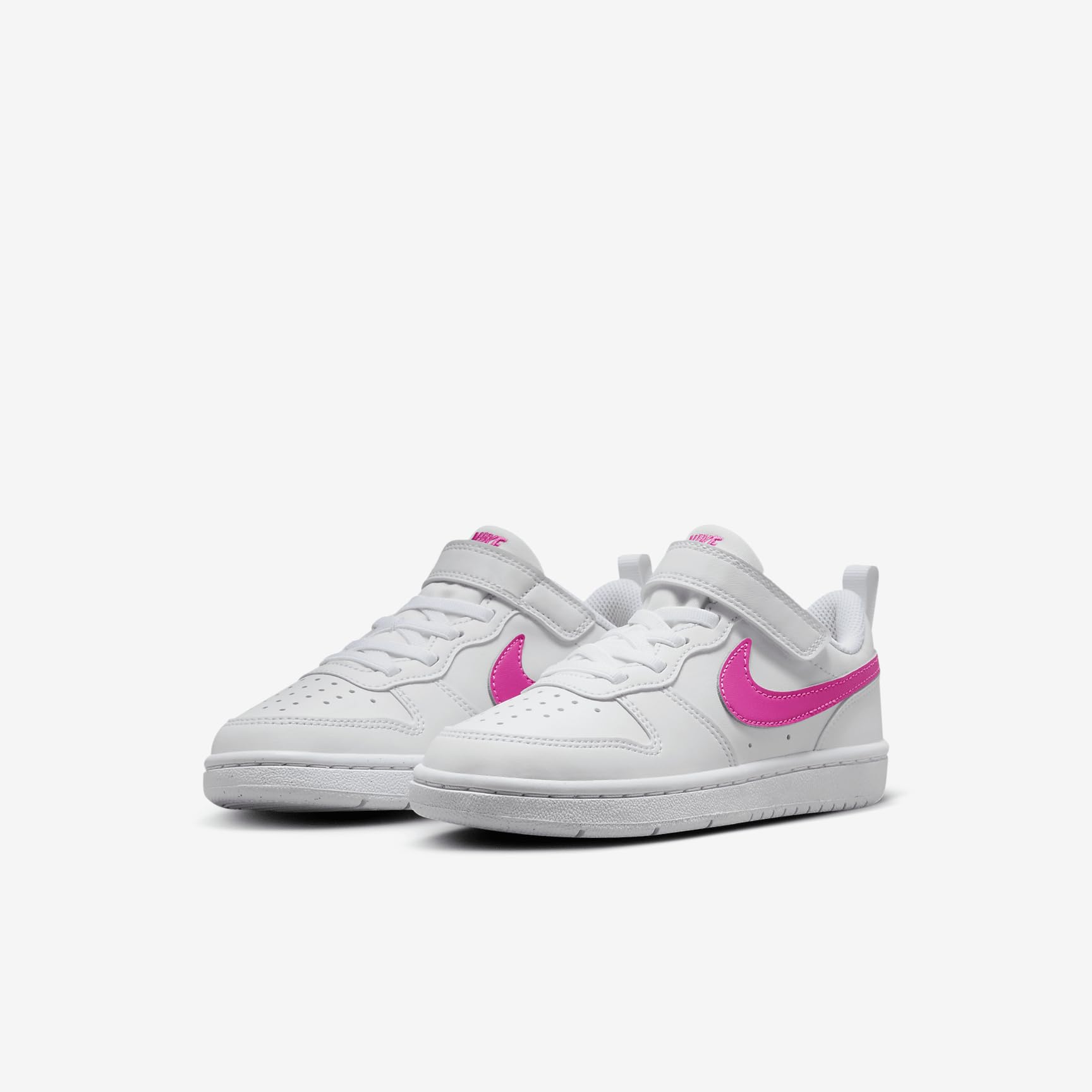 Nike Court Borough Low Recraft Little Kids' Shoes (DV5457-113, White/Laser Fuchsia) Size 3