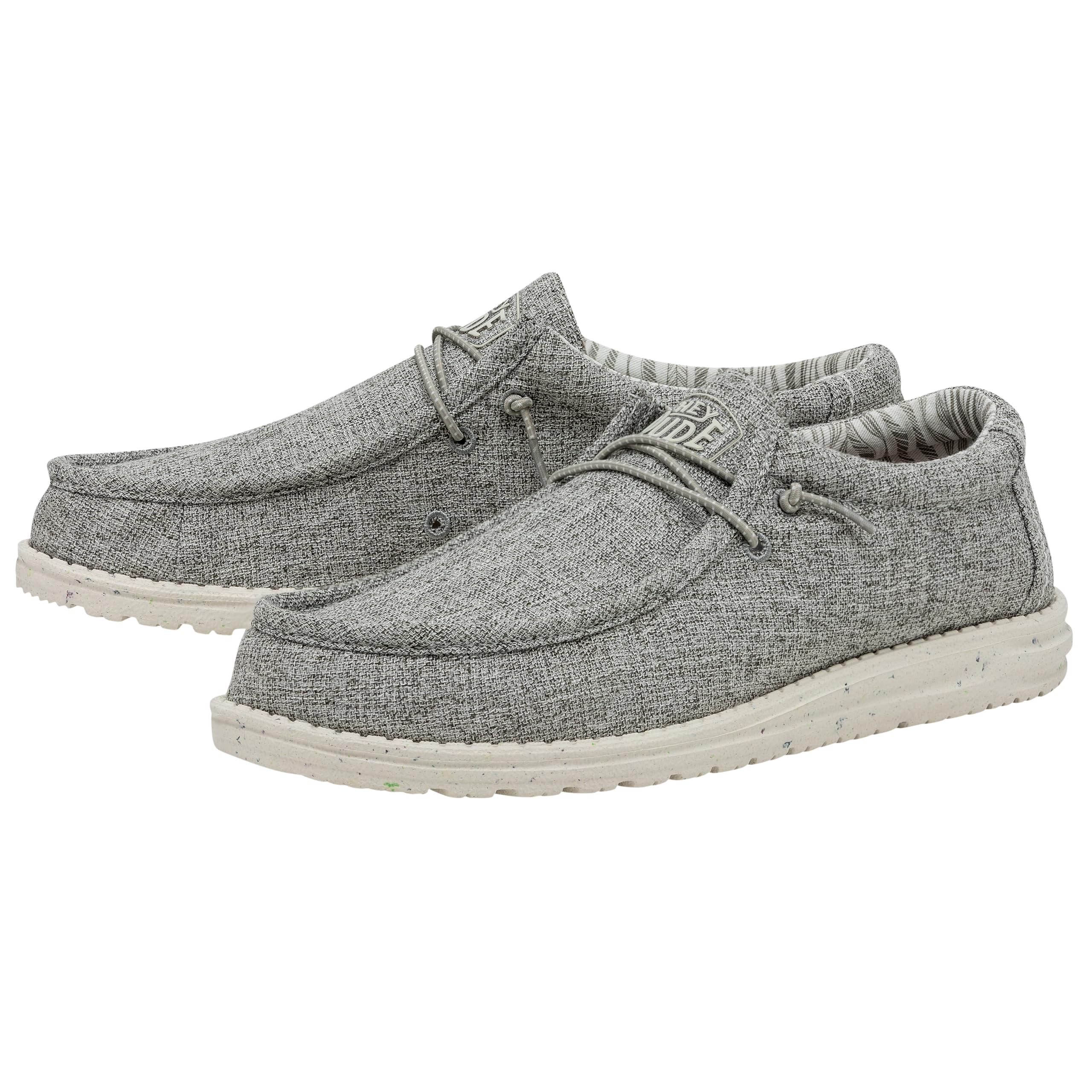 HEYDUDE Men's Wally-Blend Linen Iron Size 6 | Men's Shoes | Men Slip-on Loafers | Comfortable & Light-Weight