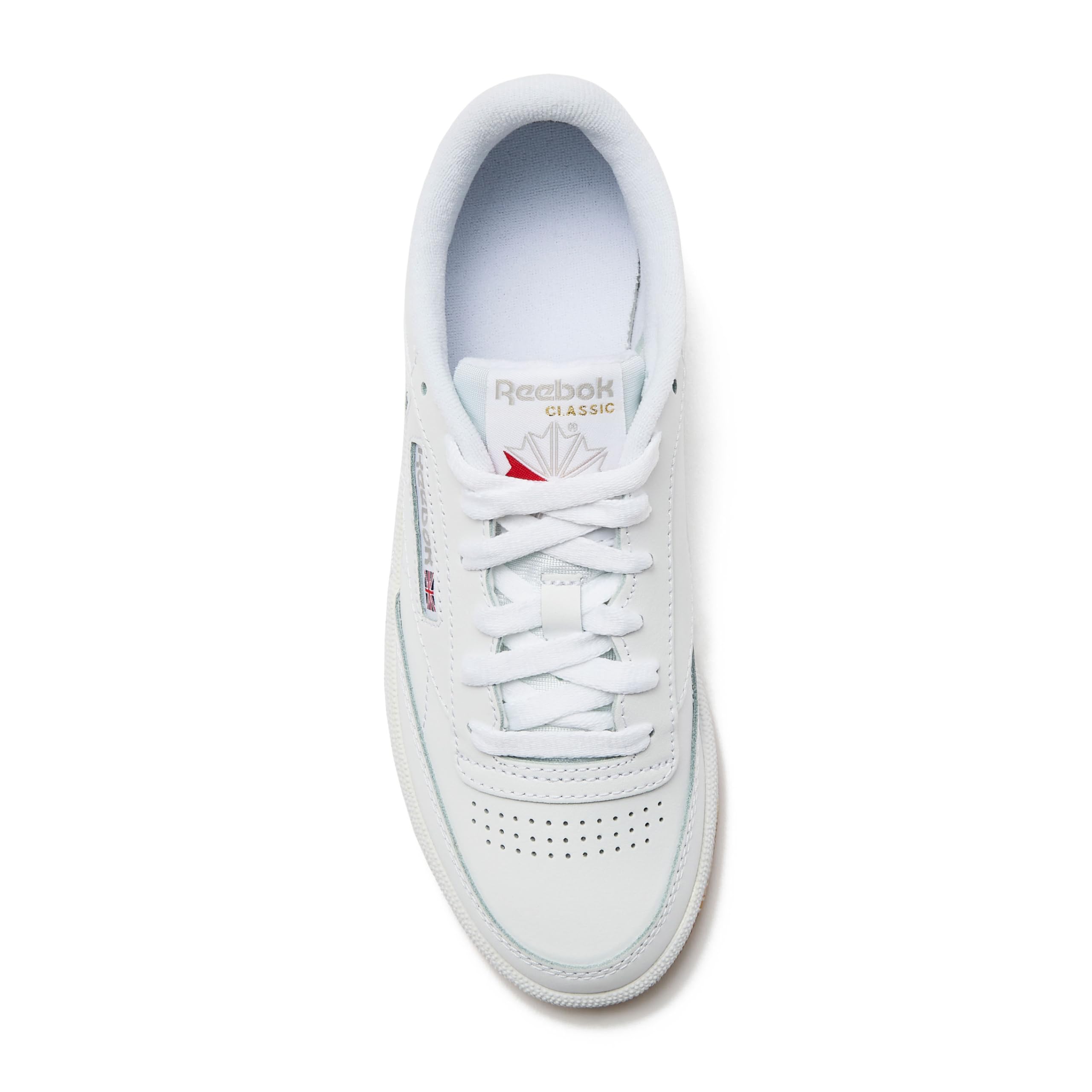 Reebok Club C 85 Tennis Shoes for Women - White Womens Sneakers, White/Light Grey/Gum, 6