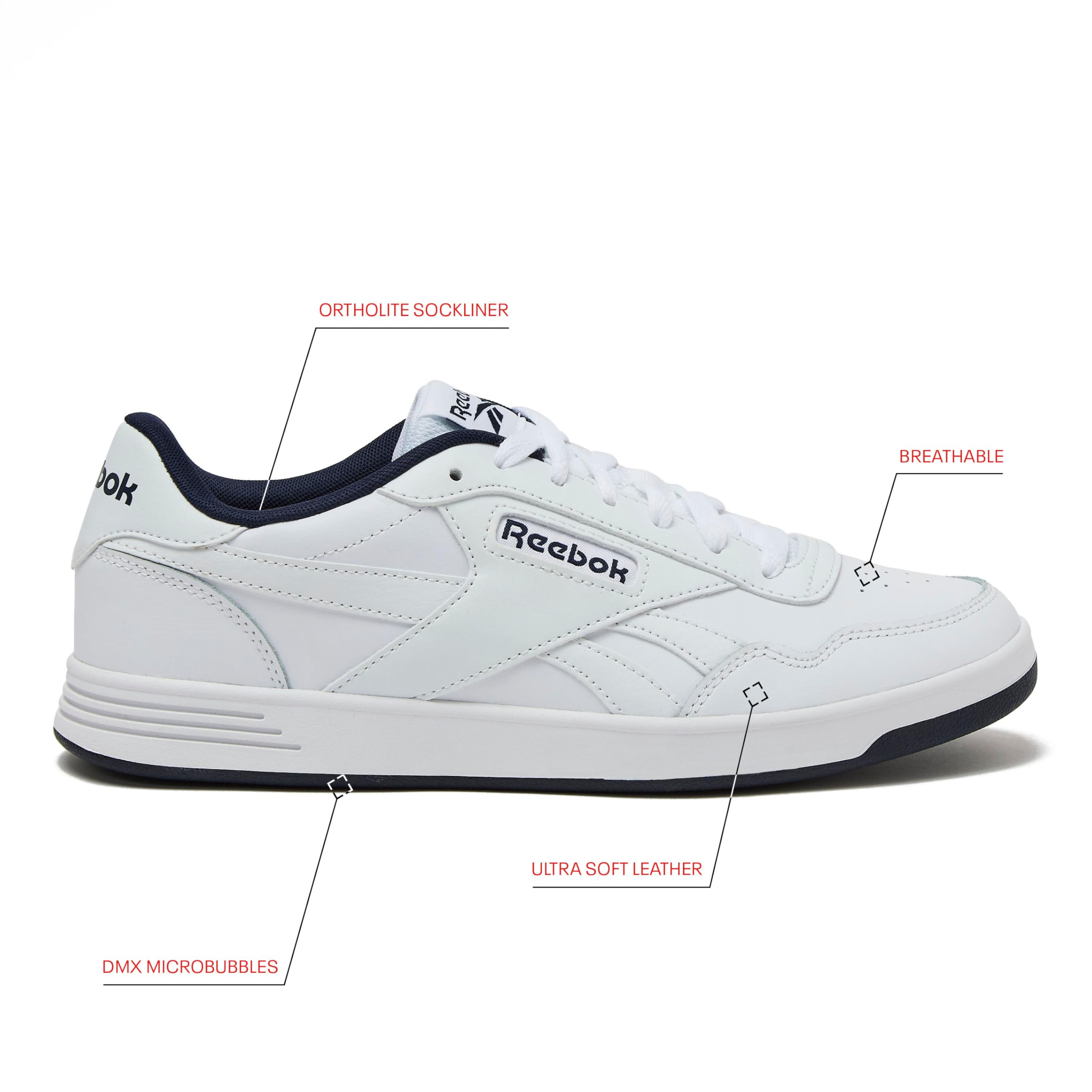 Reebok Mens Court Advance Sneakers for Men - Casual Tennis Mens Shoes