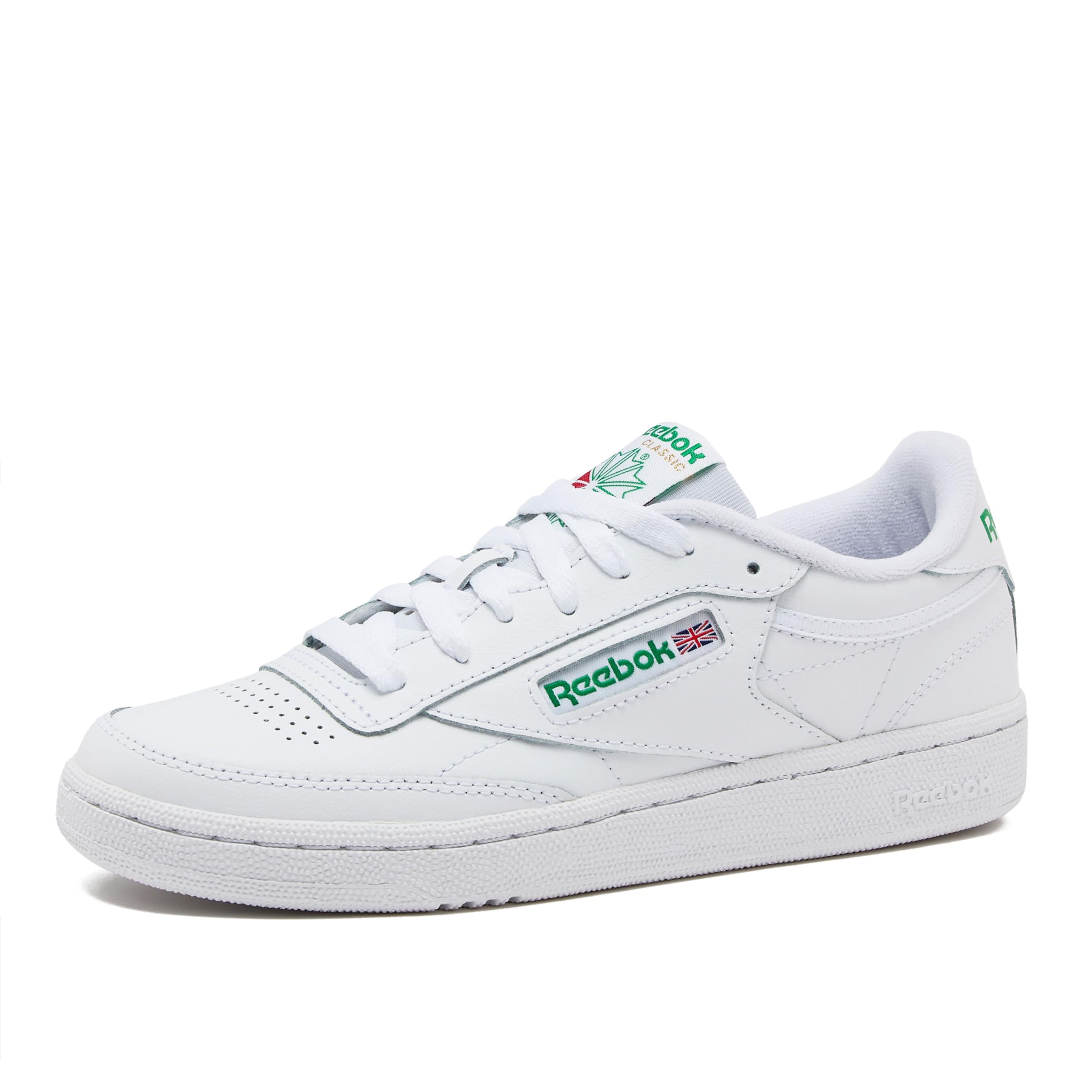 Reebok Men's Club C 85 Fashion Sneaker, White/Green, 12.5 M US