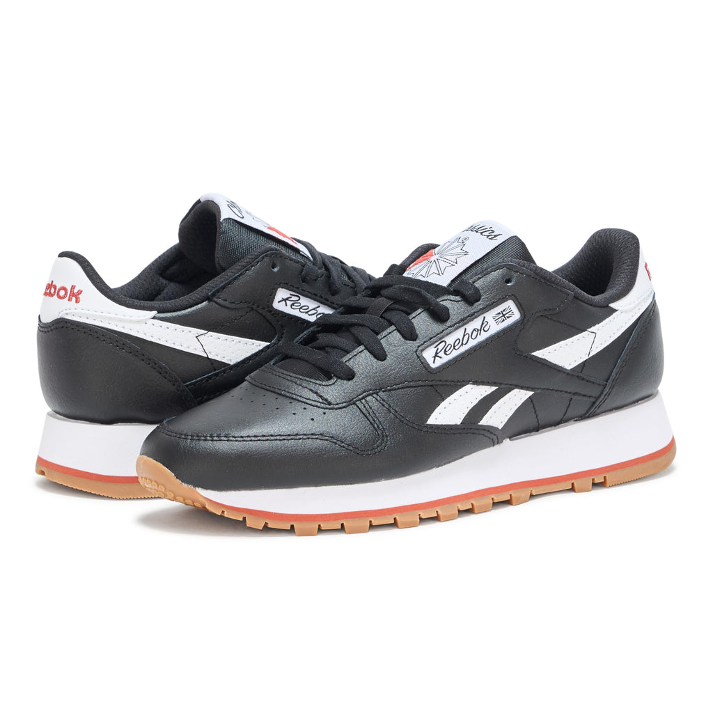 Reebok Women's Classic Leather Sneaker, Black/White/Brick, Size 9.5