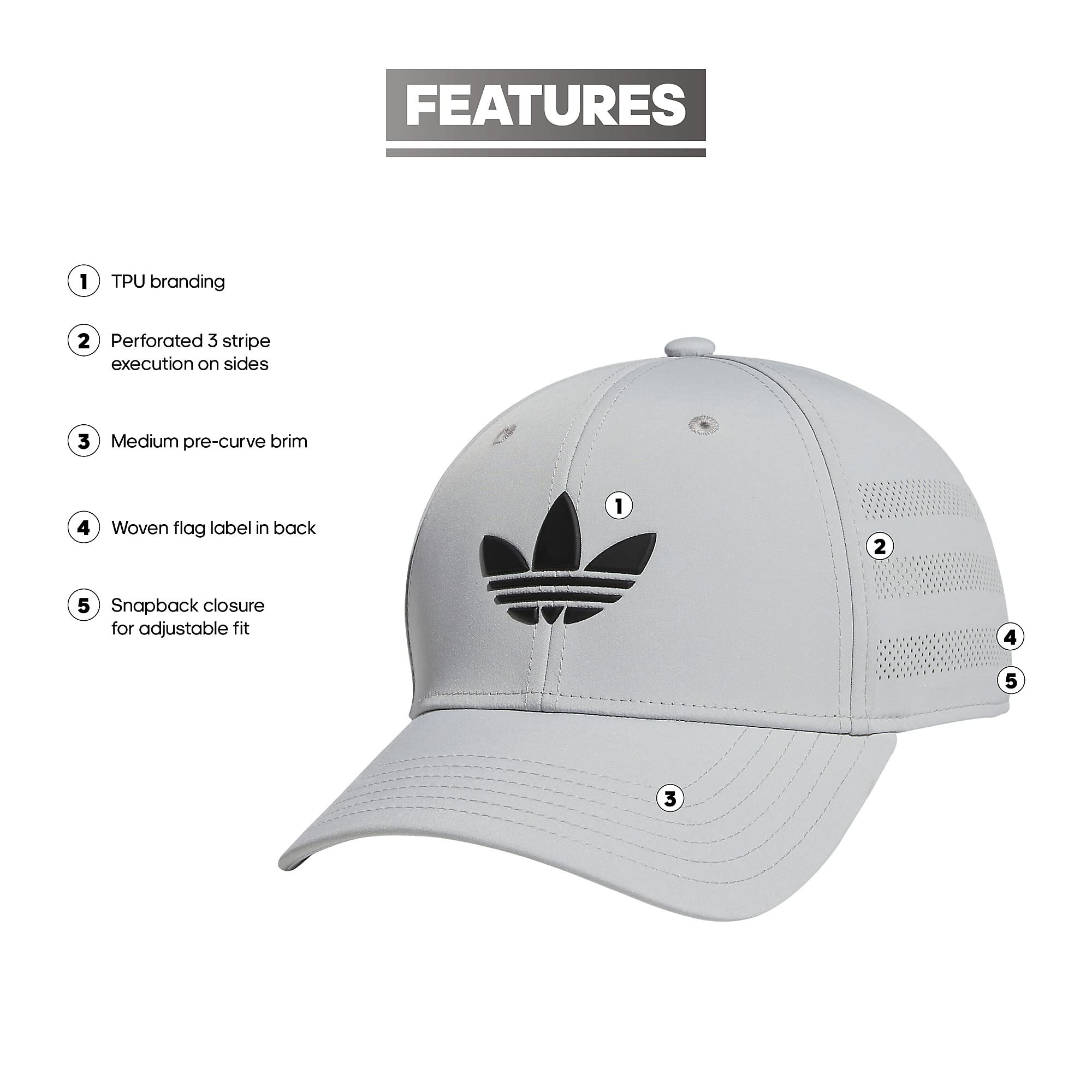 adidas Originals Men's Beacon Structured Precurve Snapback Cap