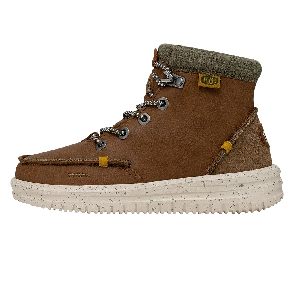 Hey Dude Bradley Leather Boots for Kids (Little Kid/Big Kid) - Round Moc Toe - Low-top Silhouette