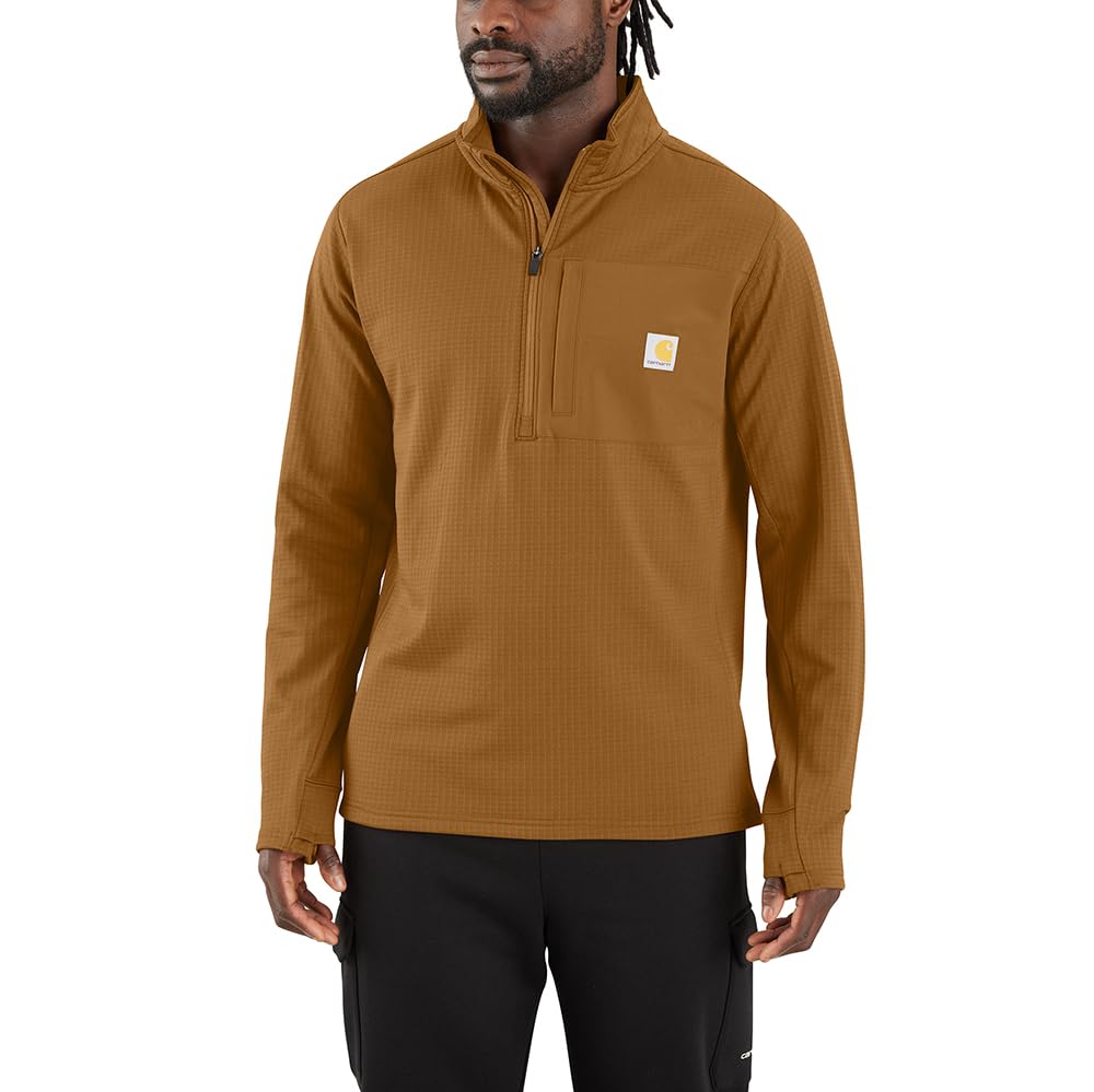 Carhartt Men's 106423 Force® Relaxed Fit Mock Neck Half-Zip T-Shirt