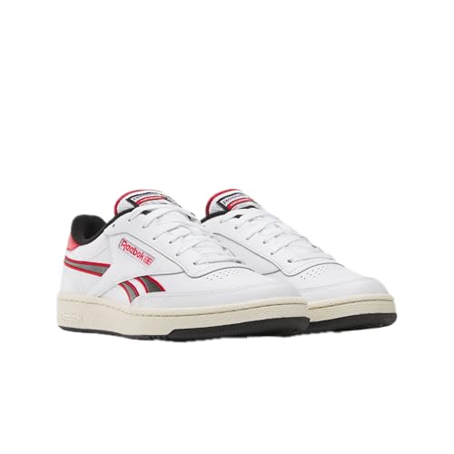 Reebok Unisex Club C Revenge Sneaker, White/Vector Red/Black, 13 Women/11.5 Men