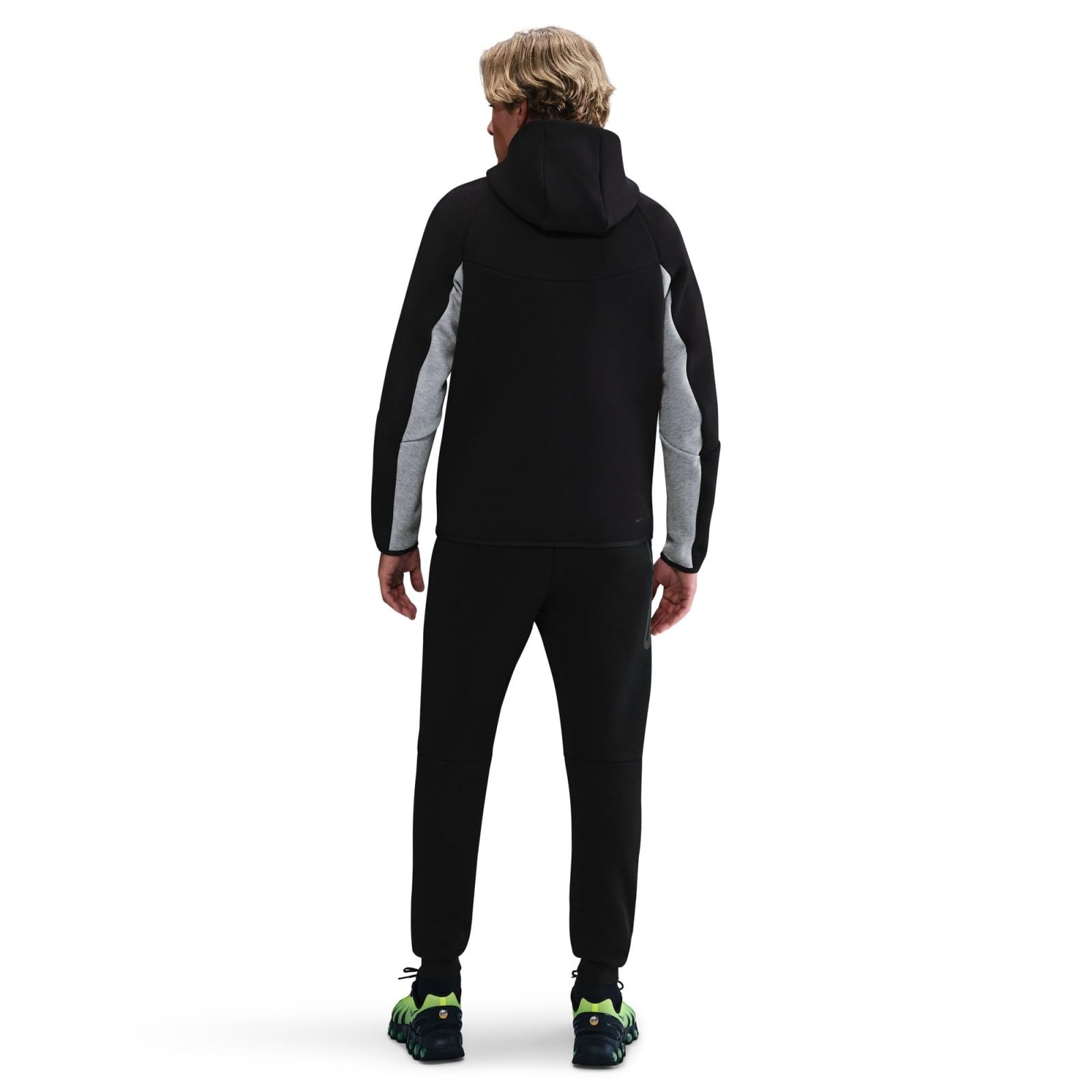 Nike Tech Men's Full-Zip Windrunner Hoodie (HV0949-011, Black/Dark Grey Heather/Black)