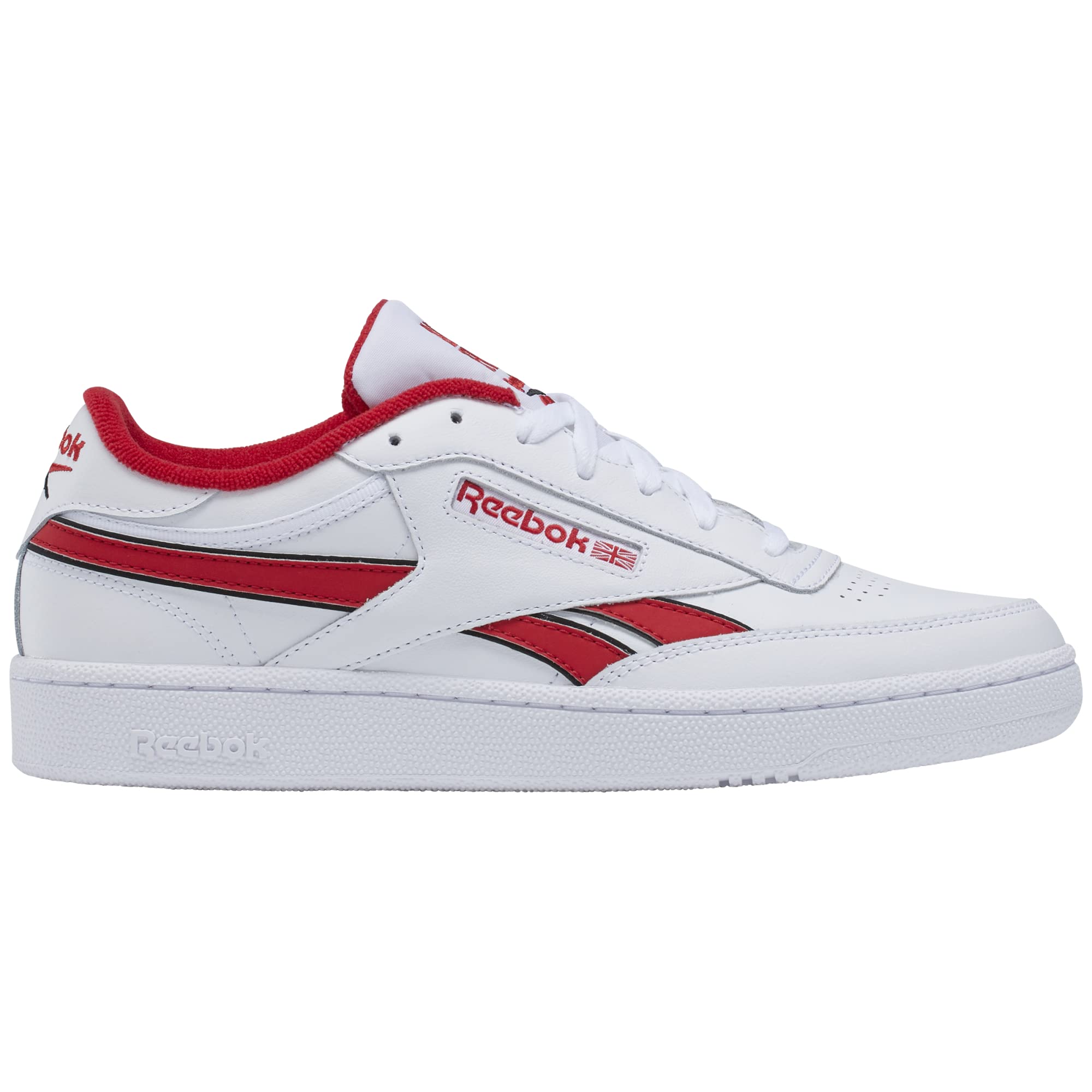 Reebok Men's Club C Revenge Shoes, White/Vector Red/Black, 12