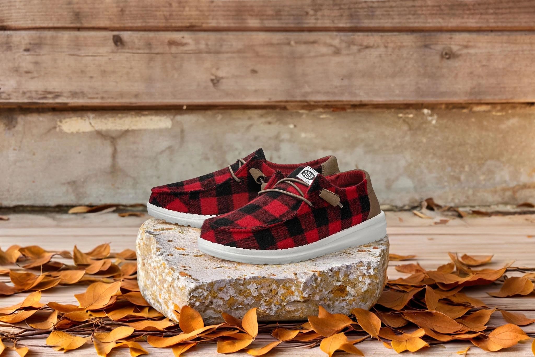 HEYDUDE Wendy Buffalo Plaid | Women’s Shoes | Women’s Slip-on Loafers | Comfortable & Light-Weight