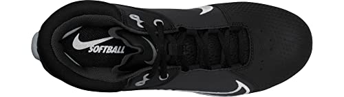 Nike Hyperdiamond 4 Elite CZ5917-010 Black/Dark Smoke Grey/Wolf Grey/White Women's Metal Softball Cleats 8 US