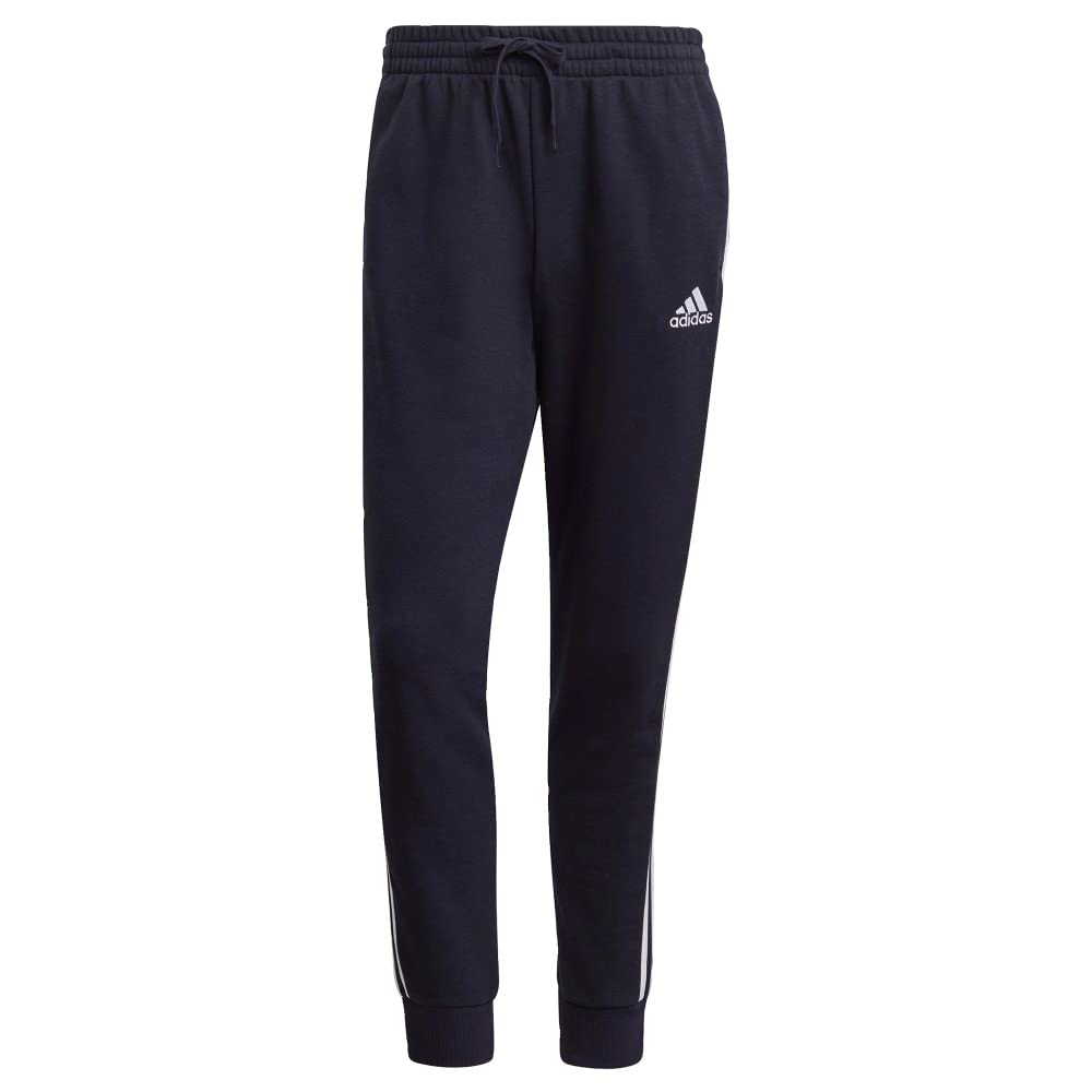 adidas Men's Essentials French Terry Tapered Cuff 3-Stripes Pants