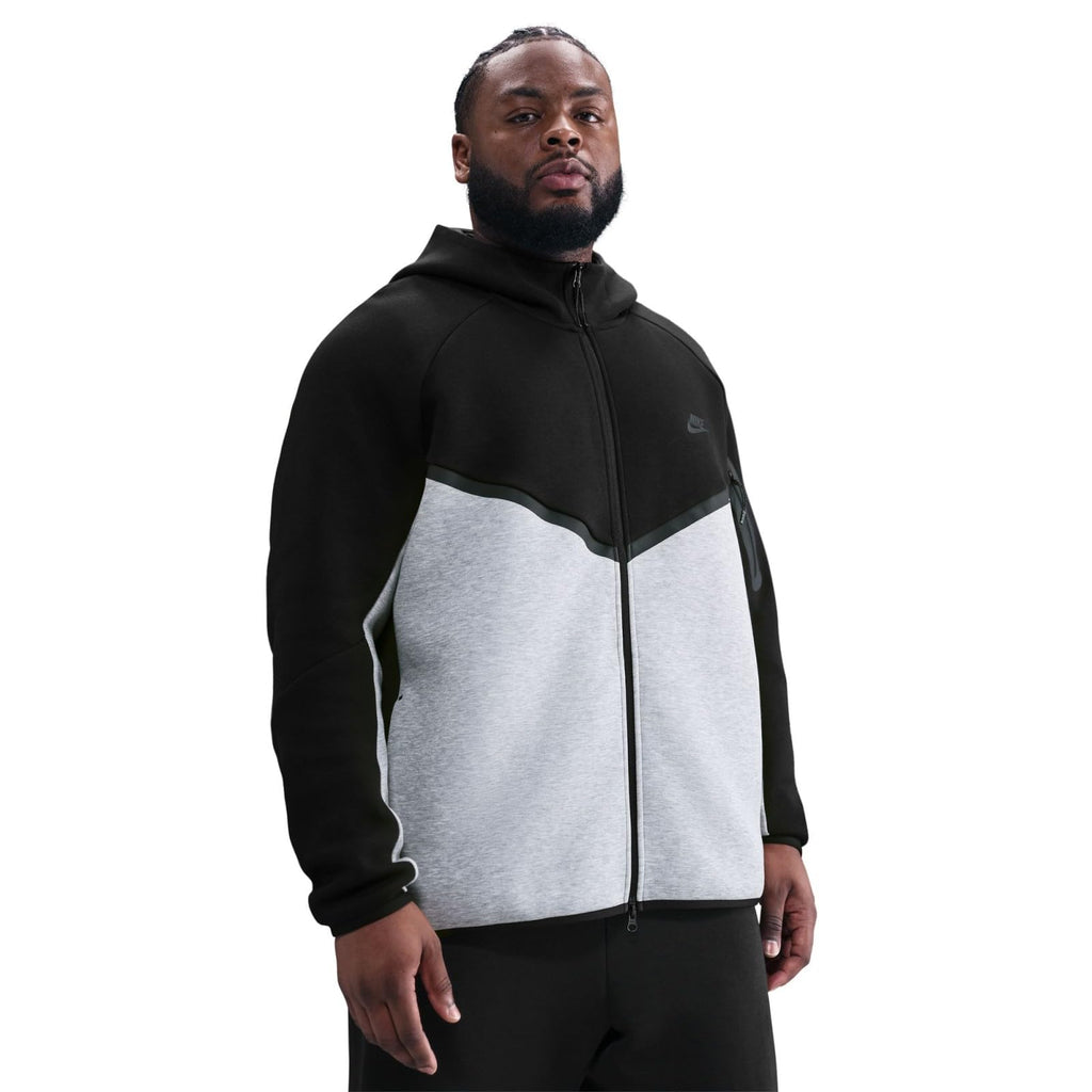 Nike Tech Men's Full-Zip Windrunner Hoodie (HV0949-011, Black/Dark Grey Heather/Black)