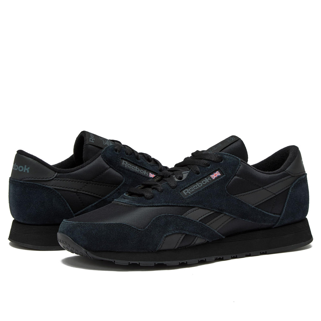 Reebok Classic Nylon Mens Sneakers Tennis Shoes, Core Black/Core Black/Purgry, 8