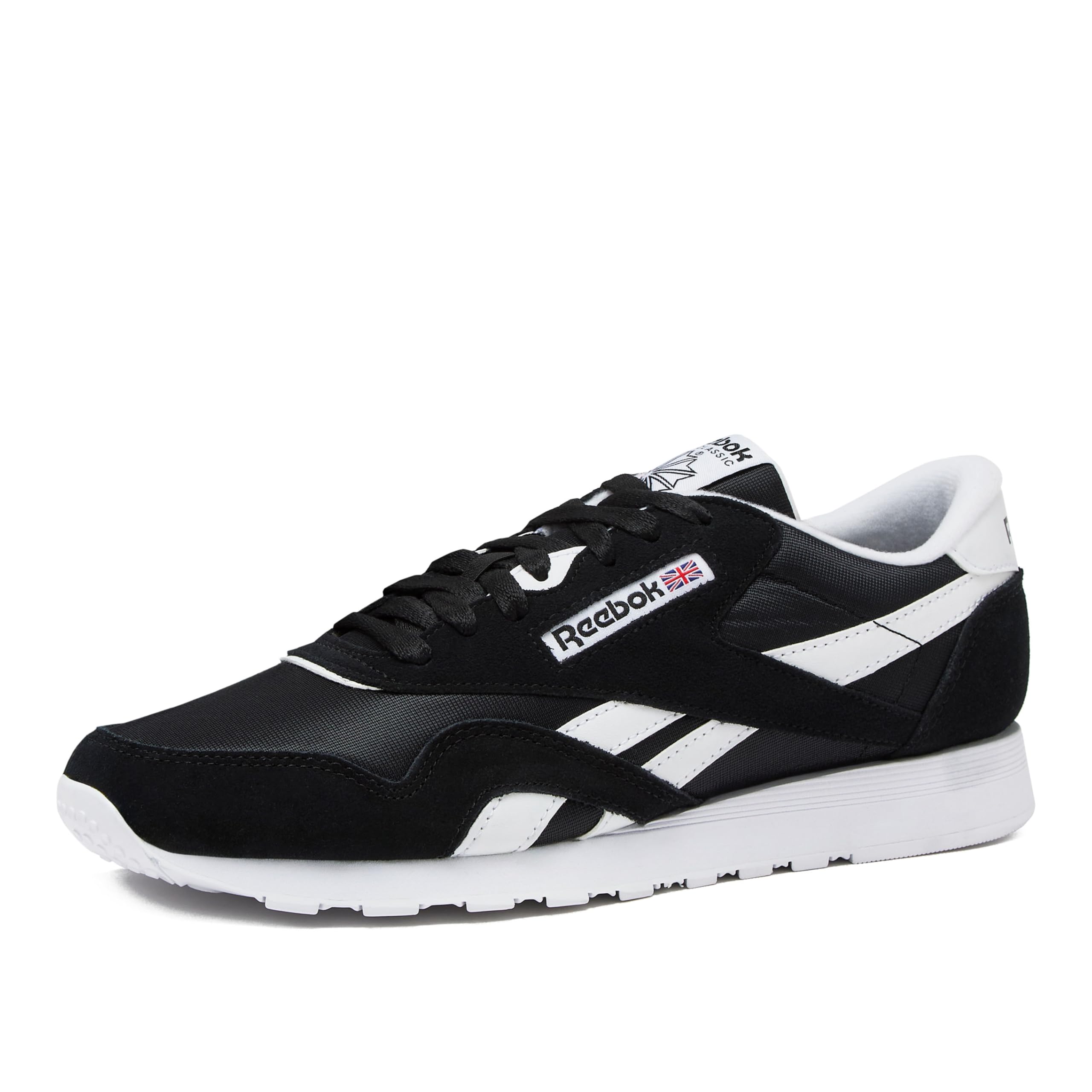 Reebok Classic Nylon Mens Sneakers Tennis Shoes, Core Black/Footwear White/Footwear White, 8