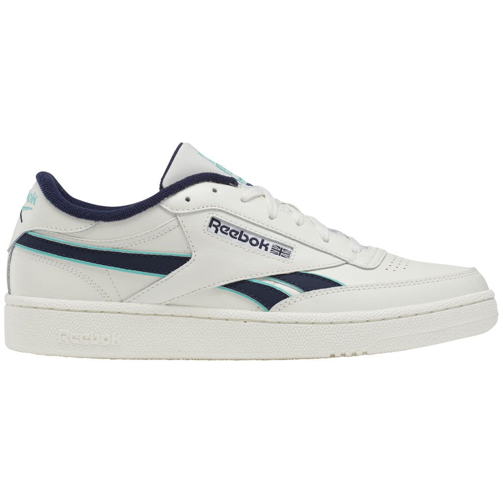 Reebok Men's Club C Revenge Shoes, Chalk/Vector Navy/Cyber Mint, 13