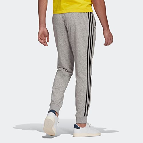 adidas Men's Essentials French Terry Tapered Cuff 3-Stripes Pants