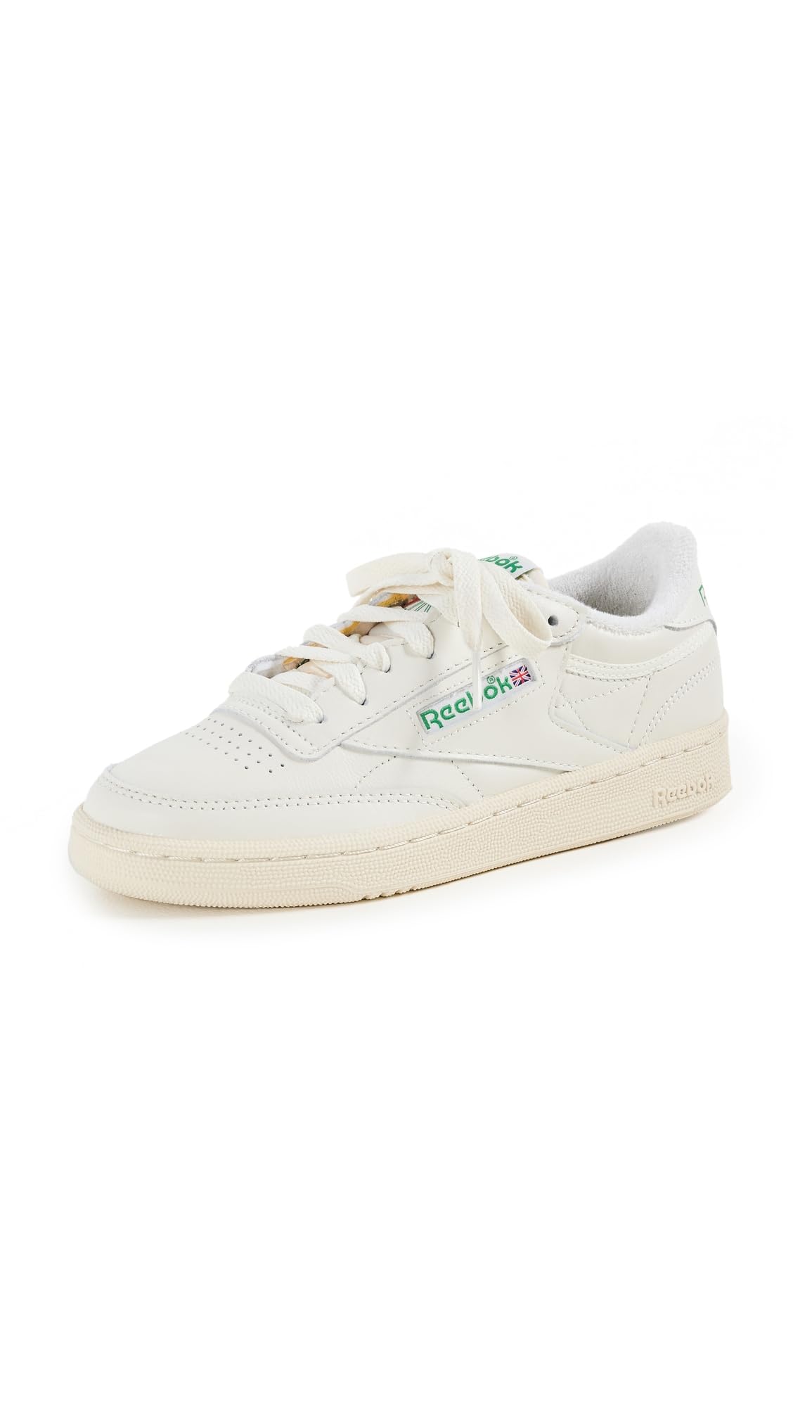 Reebok Club C Vintage Tennis Sneakers for Men, Casual White Mens Shoes, Size 7 to 15, Top-Chalk/Paperwhite/Glen Green, 4