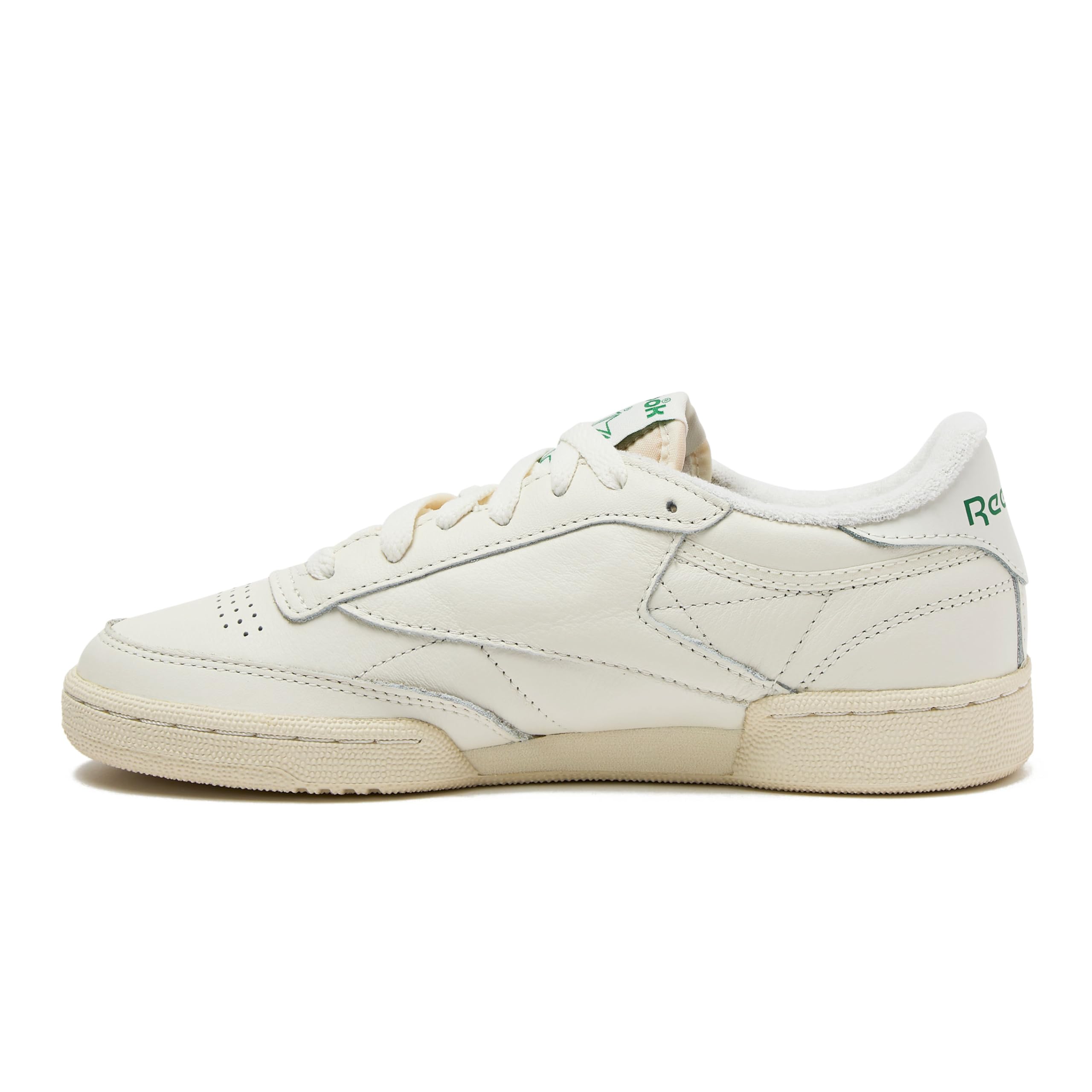 Reebok Club C 85 Vintage Tennis Sneakers for Women, Casual White Womens Shoes, Size 5 to 11 - Chalk/Alabaster/Glen Green, 11 Medium