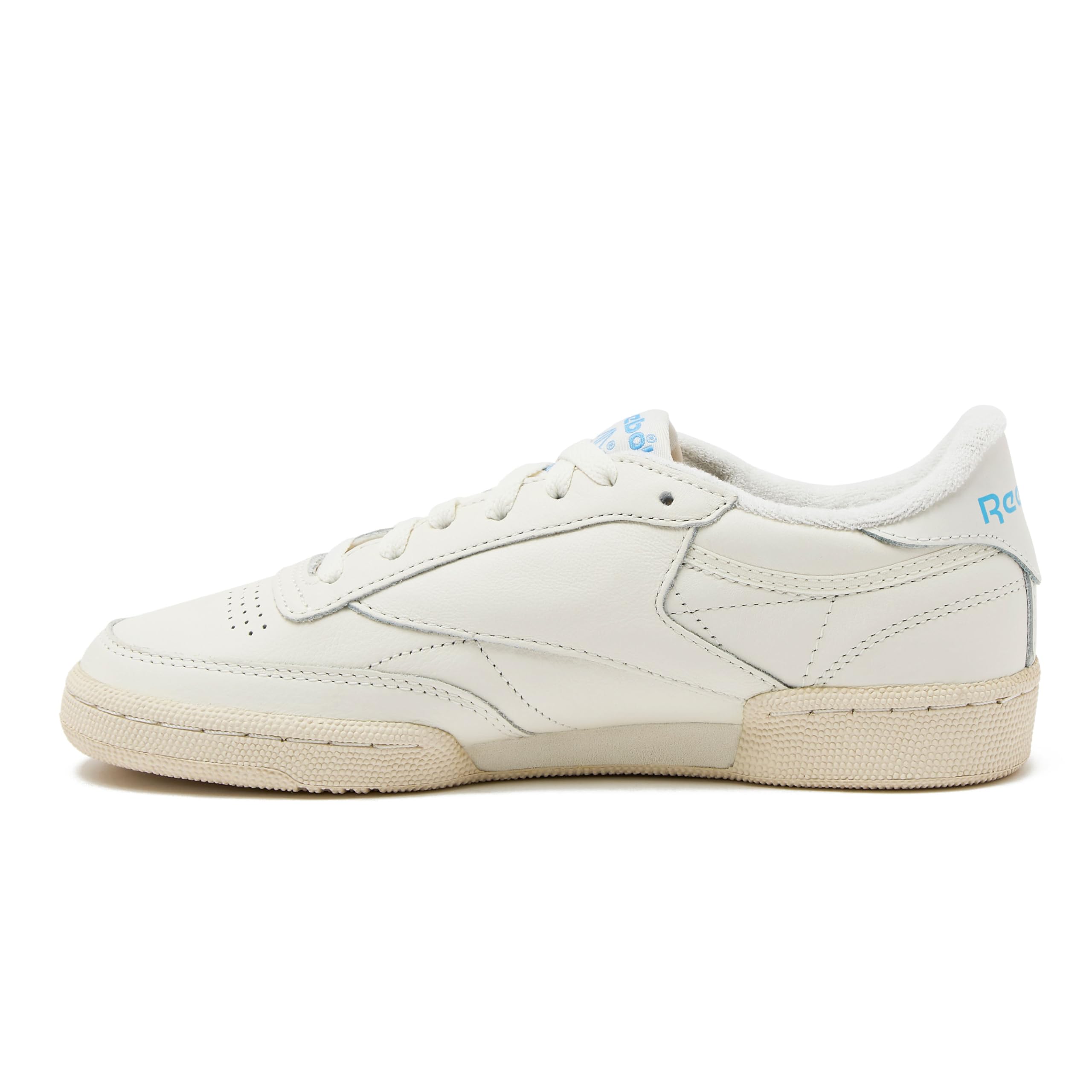 Reebok Club C 85 Vintage Tennis Sneakers for Women, Casual White Womens Shoes, Size 5 to 11 - Chalk/Alabaster/Sky Blue, 7 Medium
