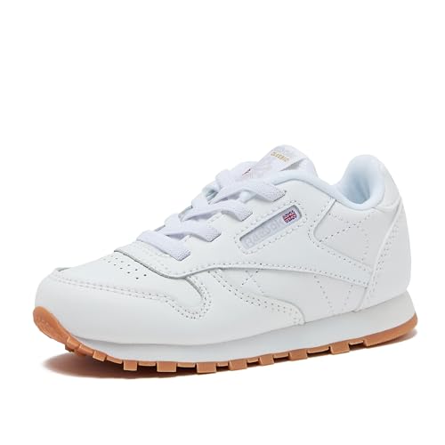 Reebok Classic Leather Girls & Boys Shoes for Kids, Toddler, Little Kid or Big Kid Sneakers, White/Gum, 6 Toddler