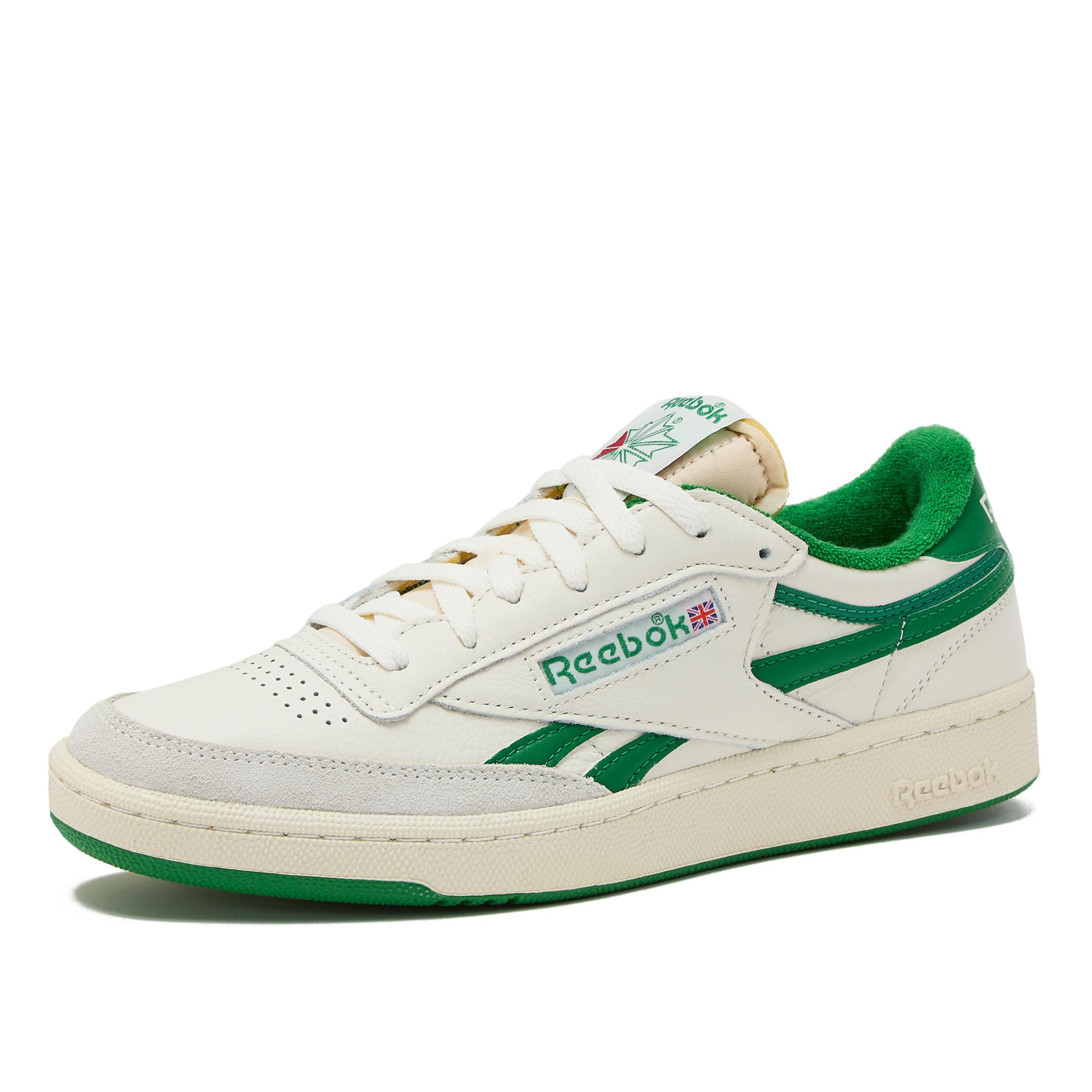 Reebok Club C Revenge Vintage Sneakers for Men - Casual Tennis Mens Shoes, Chalk/White/Glen Green, 11