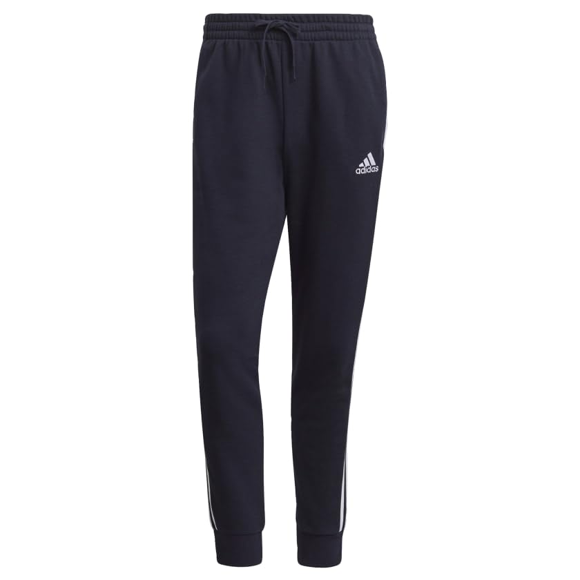 adidas Men's Essentials French Terry Tapered Cuff 3-Stripes Pants