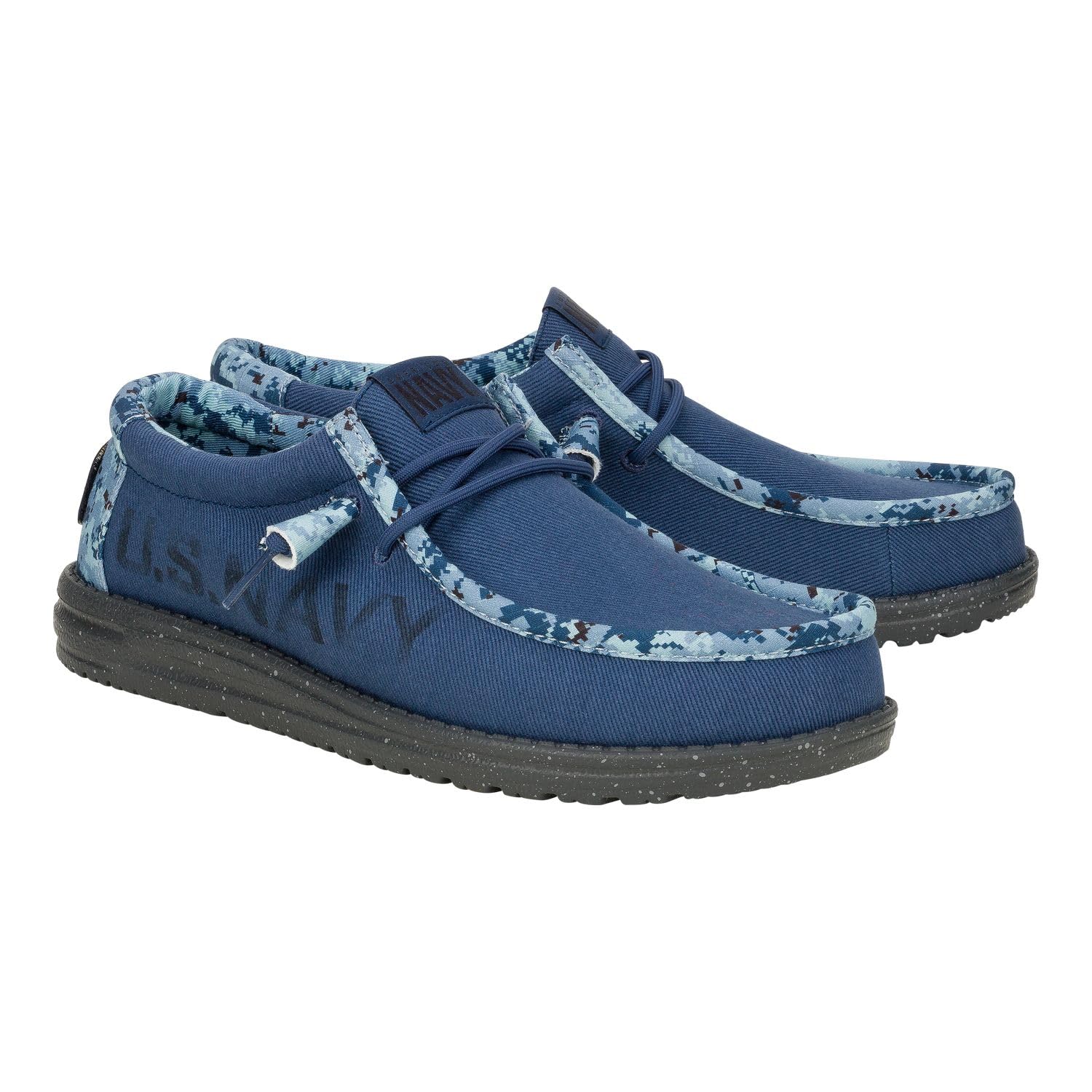 Hey Dude Wally US Army/Navy, Men’s Shoes, Men's Slip-on Loafers, Comfortable & Light-Weight