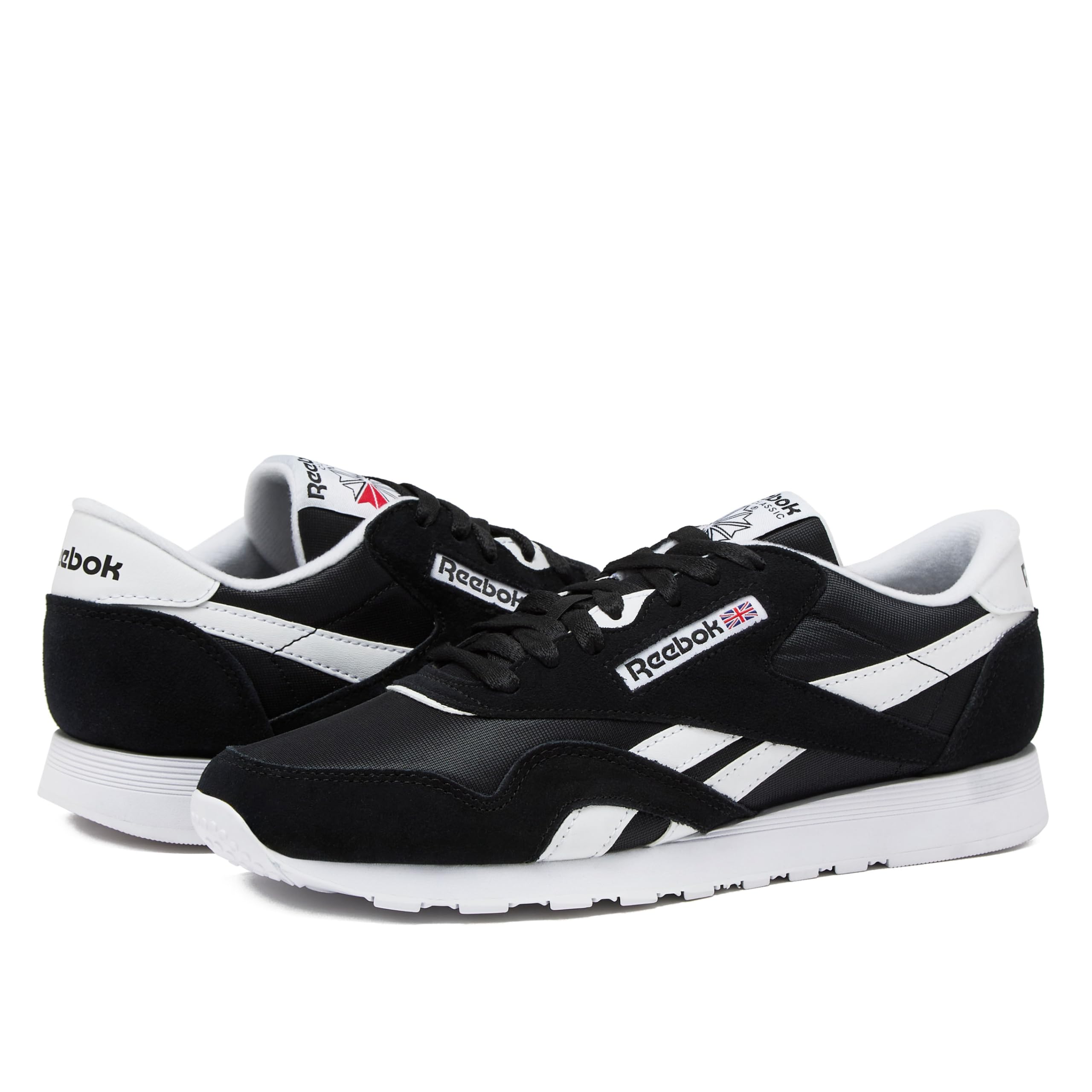 Reebok Classic Nylon Mens Sneakers Tennis Shoes, Core Black/Footwear White/Footwear White, 8.5