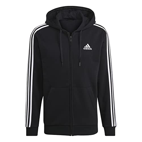 adidas mens Essentials 3-stripes Fleece Full Zip Hoodie