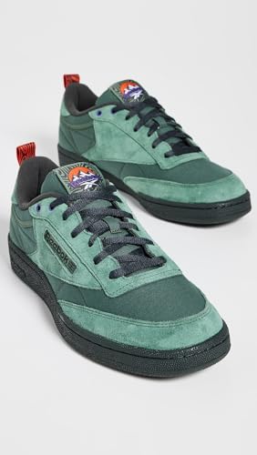 Reebok Men's Club C 85 Sneaker,Escape Green/Grey 6/Pump Orange,13 Women/11.5 Men