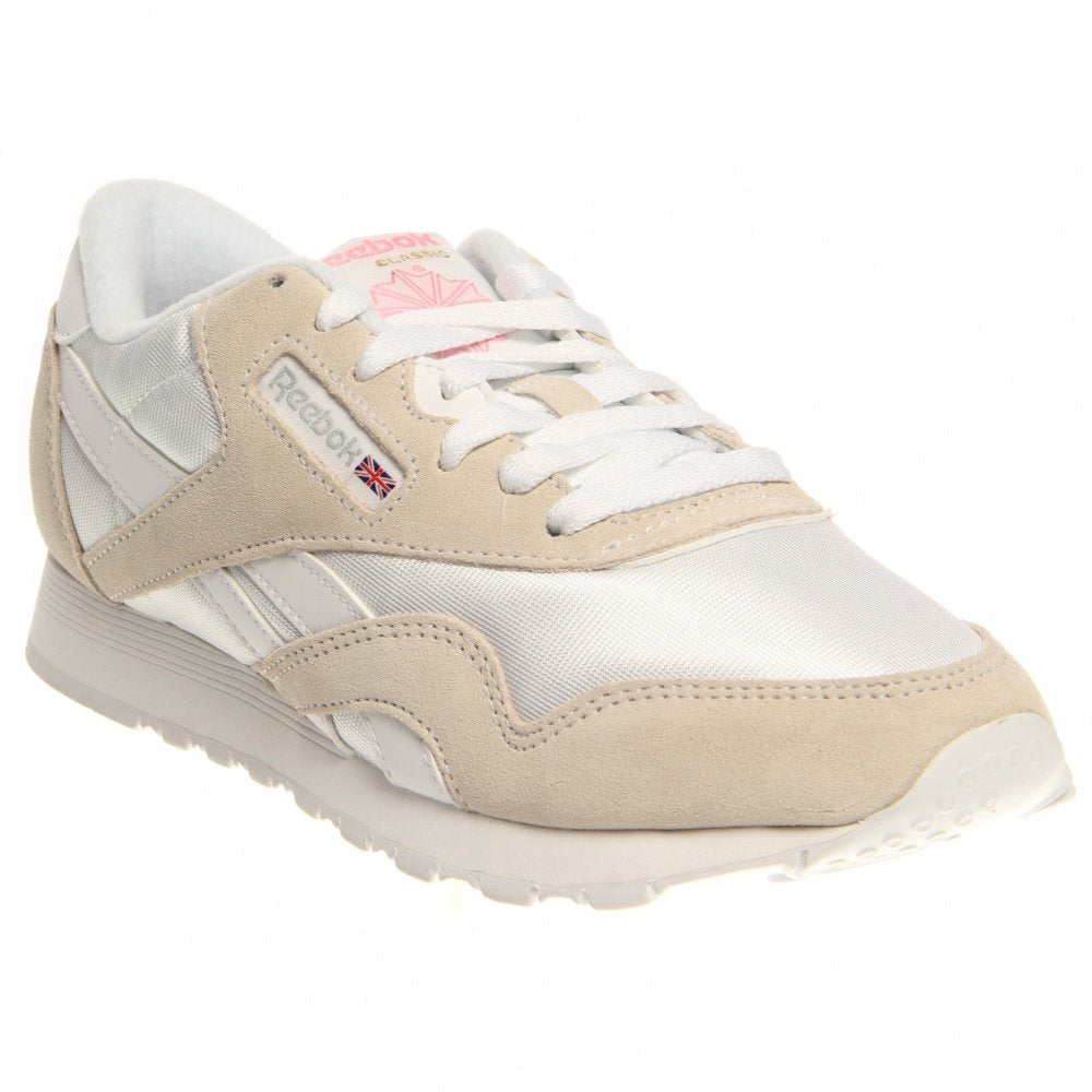 Reebok Cl Nylon Shoes 9.5 B(M) US Women / 8 D(M) US White/Light Grey