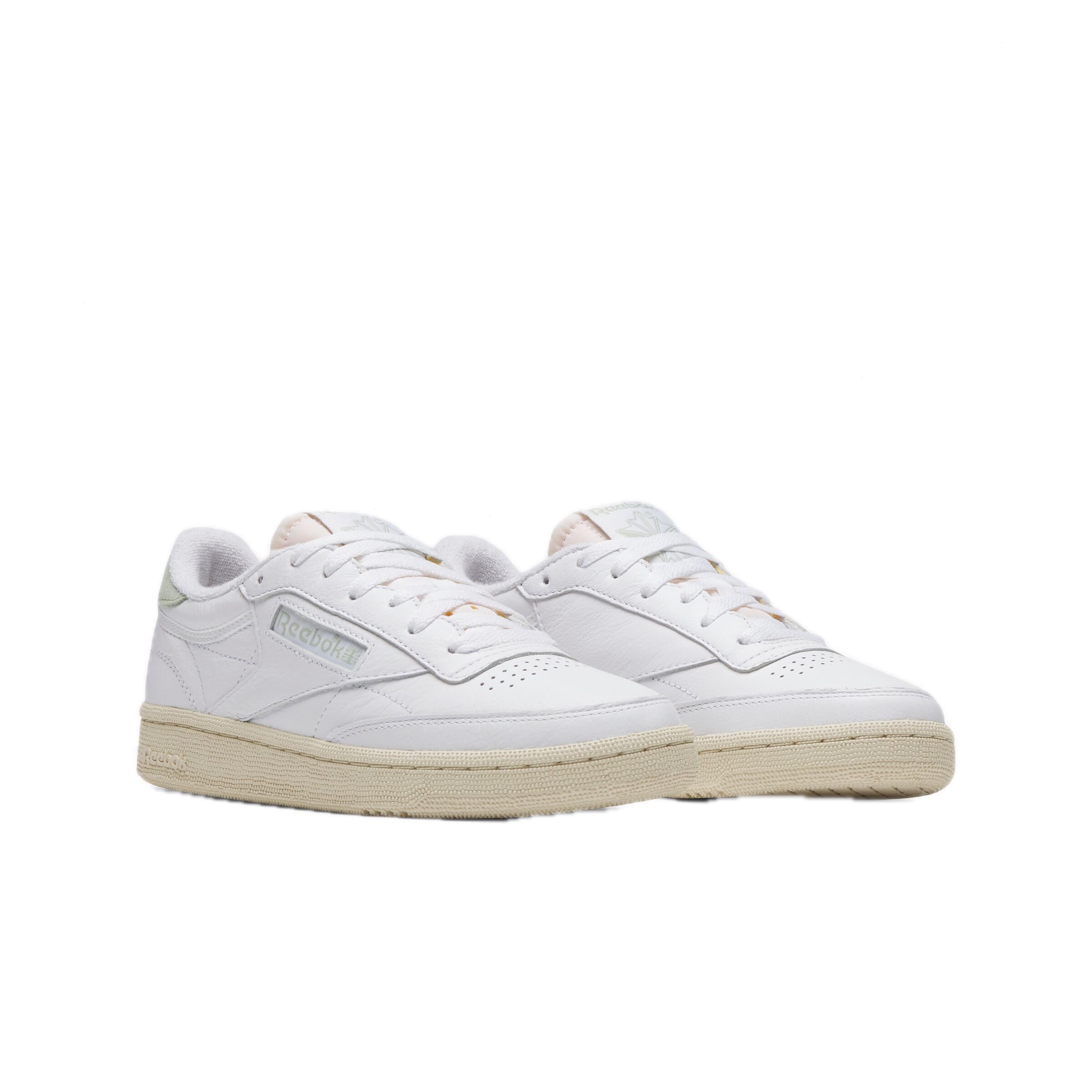 Reebok Womens Club C 85 Vintage, Footwear White/Paper White/Vintage Green,7