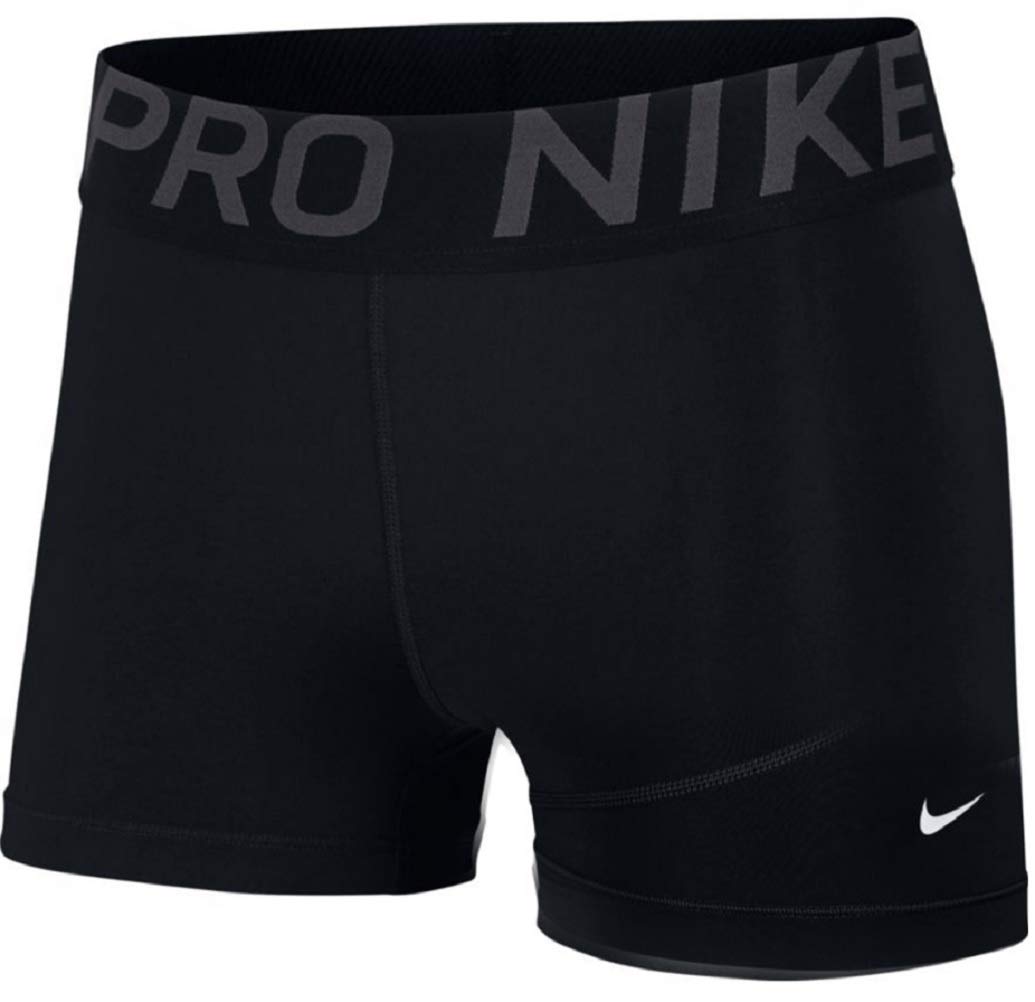 Nike Women's Pro 3" Training Shorts (X-Small, Black/Black/Thunder Grey)