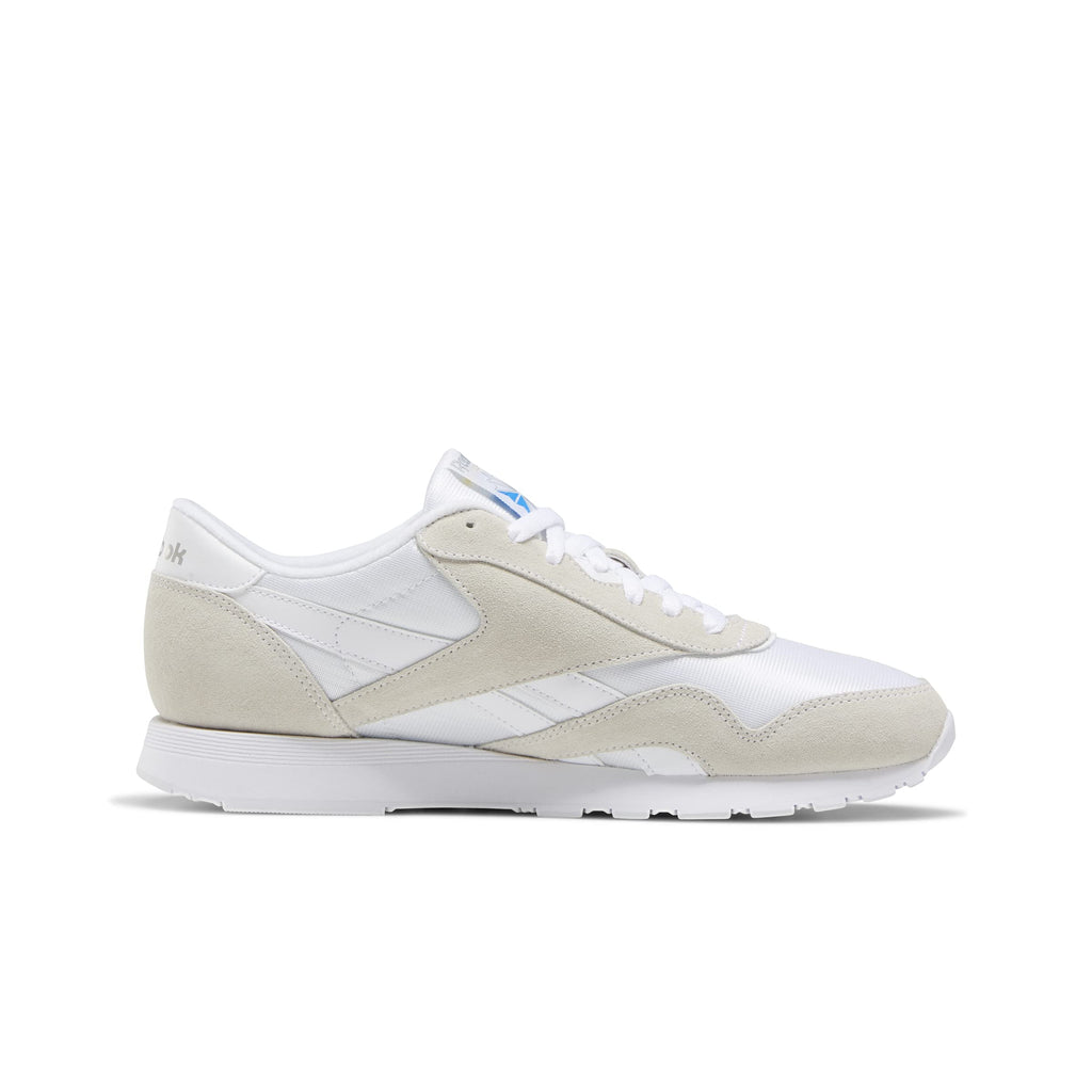 Reebok Men's Classic Nylon Sneaker, White/White/LGTGRE, 15