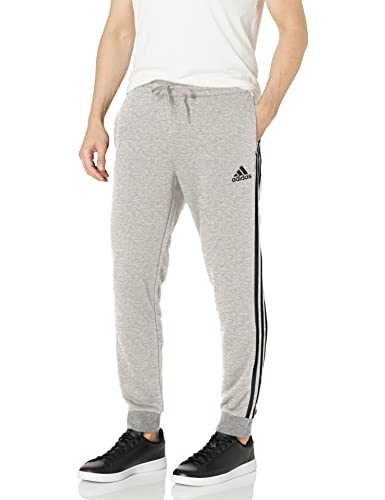 adidas Men's Essentials French Terry Tapered Cuff 3-Stripes Pants
