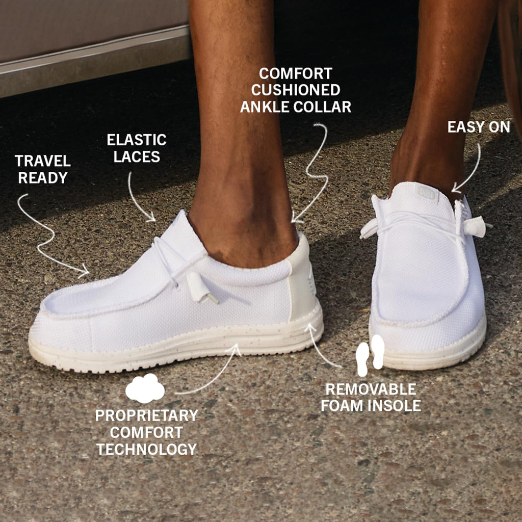 HEYDUDE Men’s Wally Stretch Sox Slip-On Loafer, Lightweight, Breathable, with Flex & Fold Outsole