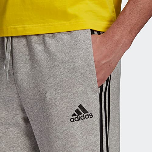 adidas Men's Essentials French Terry Tapered Cuff 3-Stripes Pants