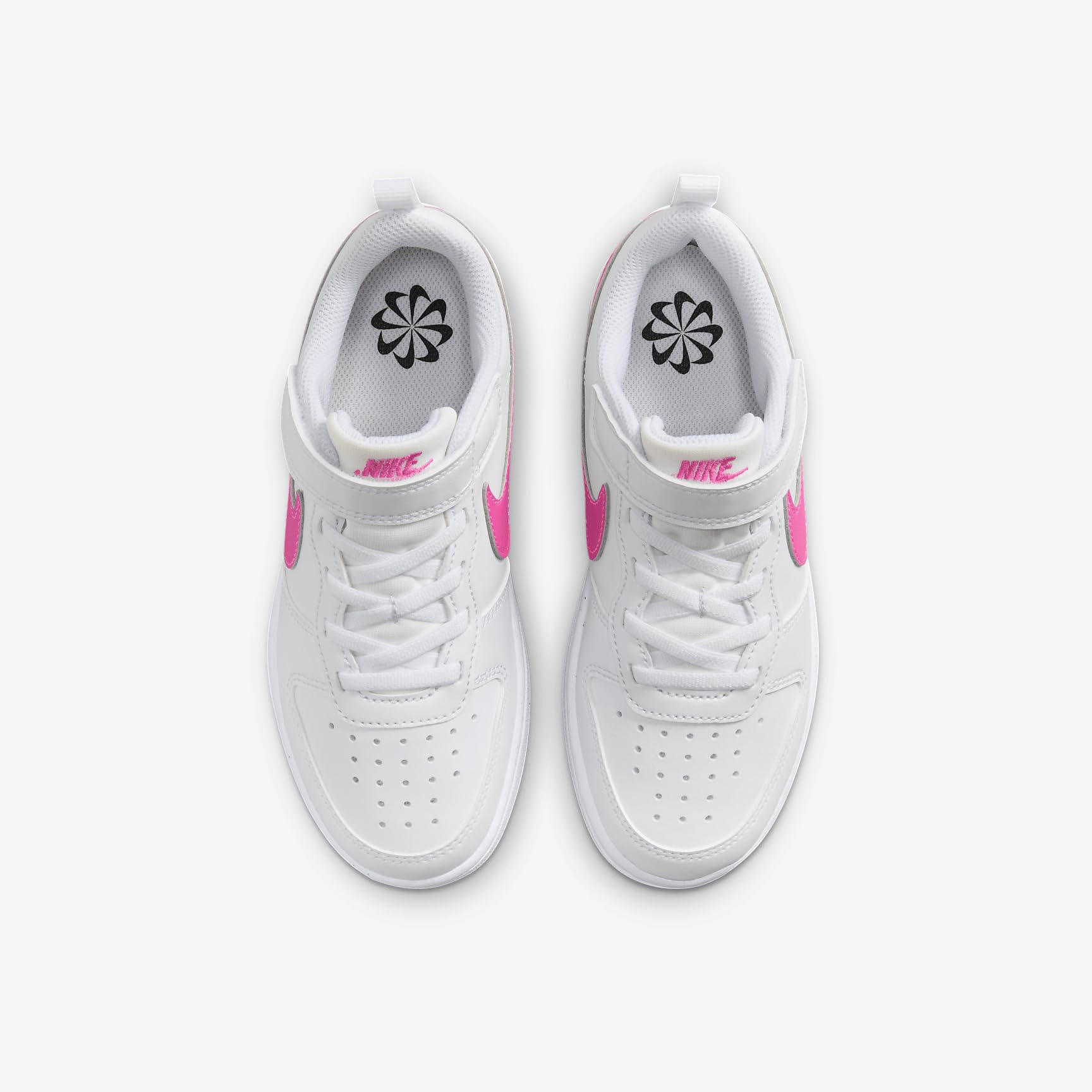 Nike Court Borough Low Recraft Little Kids' Shoes (DV5457-113, White/Laser Fuchsia) Size 3