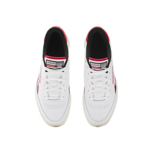 Reebok Unisex Club C Revenge Sneaker, White/Vector Red/Black, 13 Women/11.5 Men