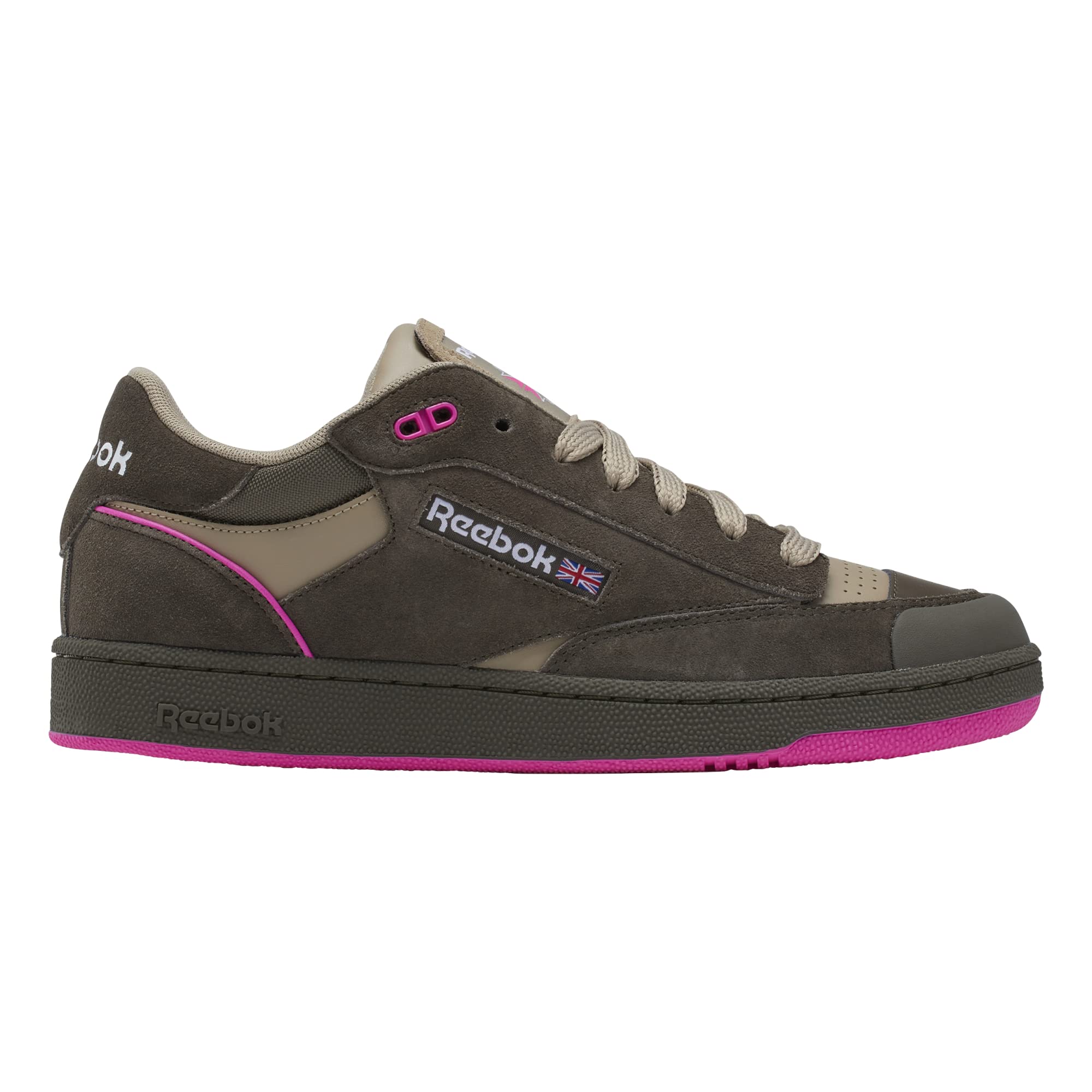 Reebok Unisex Club C Bulc Shoes, Grout/Boulder Beige/Laser Pink, 10.5
