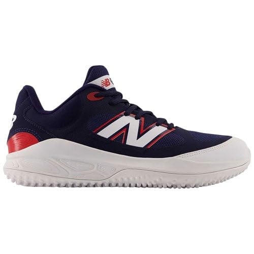 New Balance Men's Fresh Foam 3000 V7 Turf-Trainer Baseball Shoe, White/Team Red/Team Navy, 10 Wide