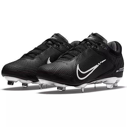 Nike Women's Hyperdiamond 4 Elite Softball Cleats (7 US, Black/Dark Smoke Grey/Wolf Grey/White)
